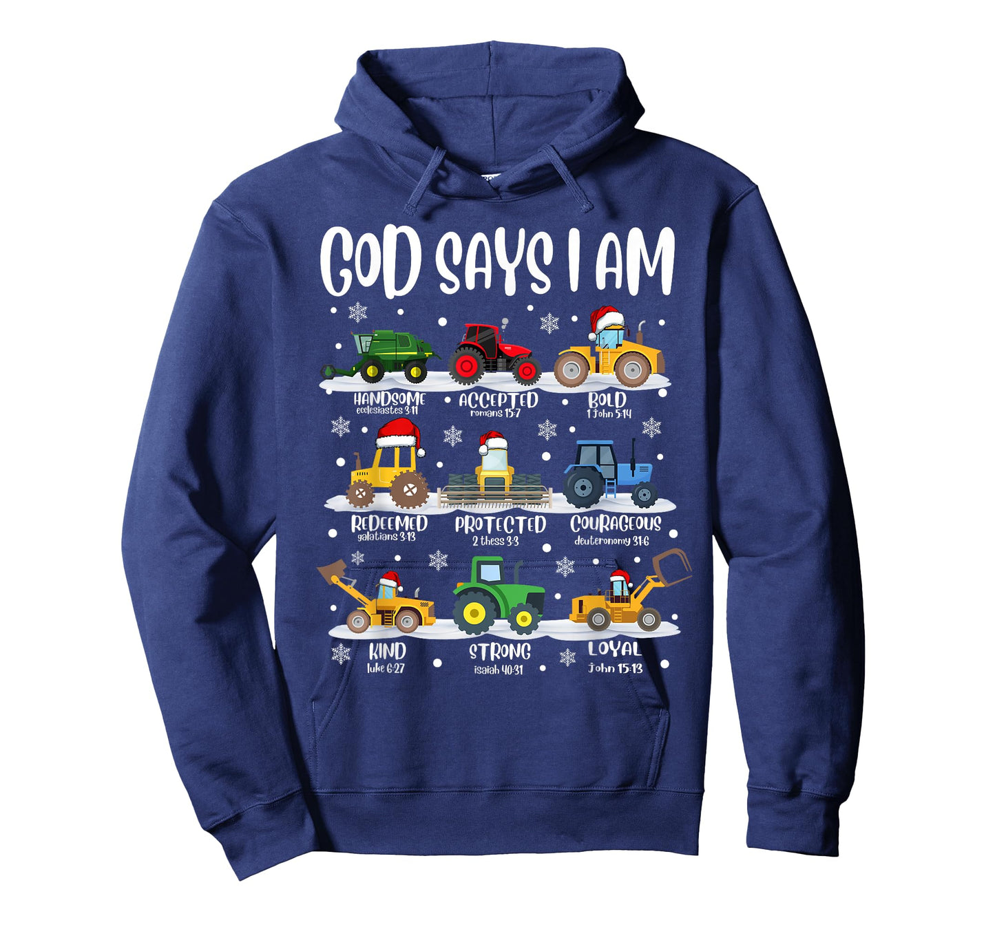 God Says I Am Construction Christmas Bible Christian Kids T-Shirt