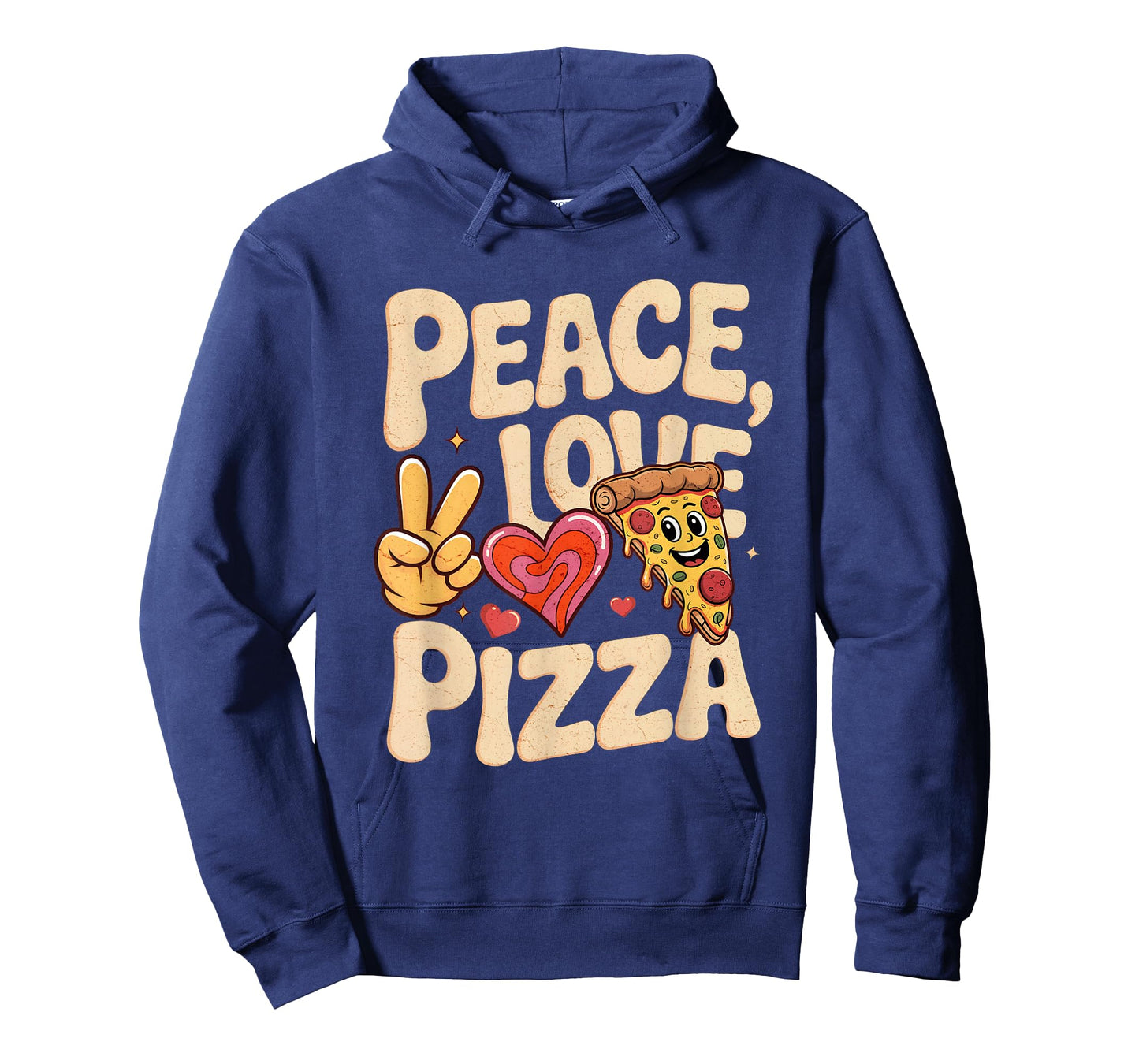Peace Love Pizza Fun Retro Fast Food Lovers Meme Pizza Face T-Shirt
