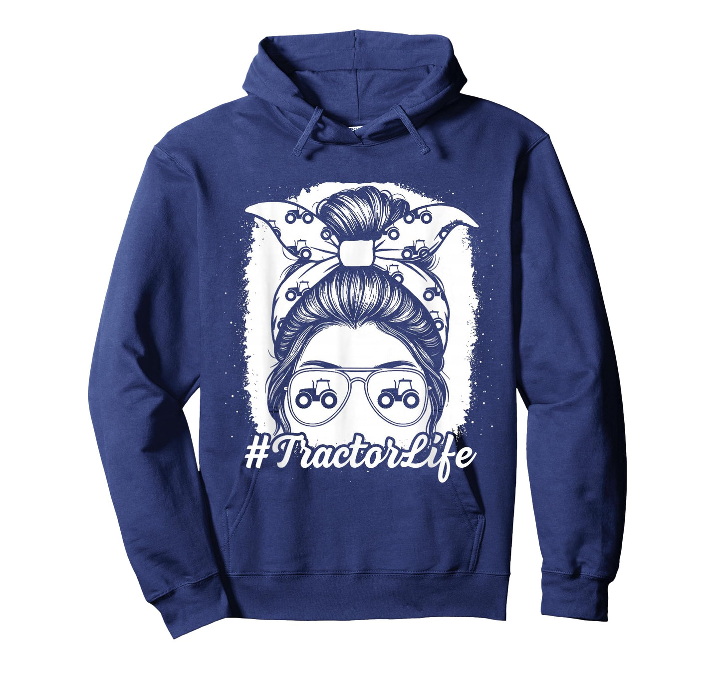 Tractor Life Messy Bun Farm Plow Field Girl Women T-Shirt