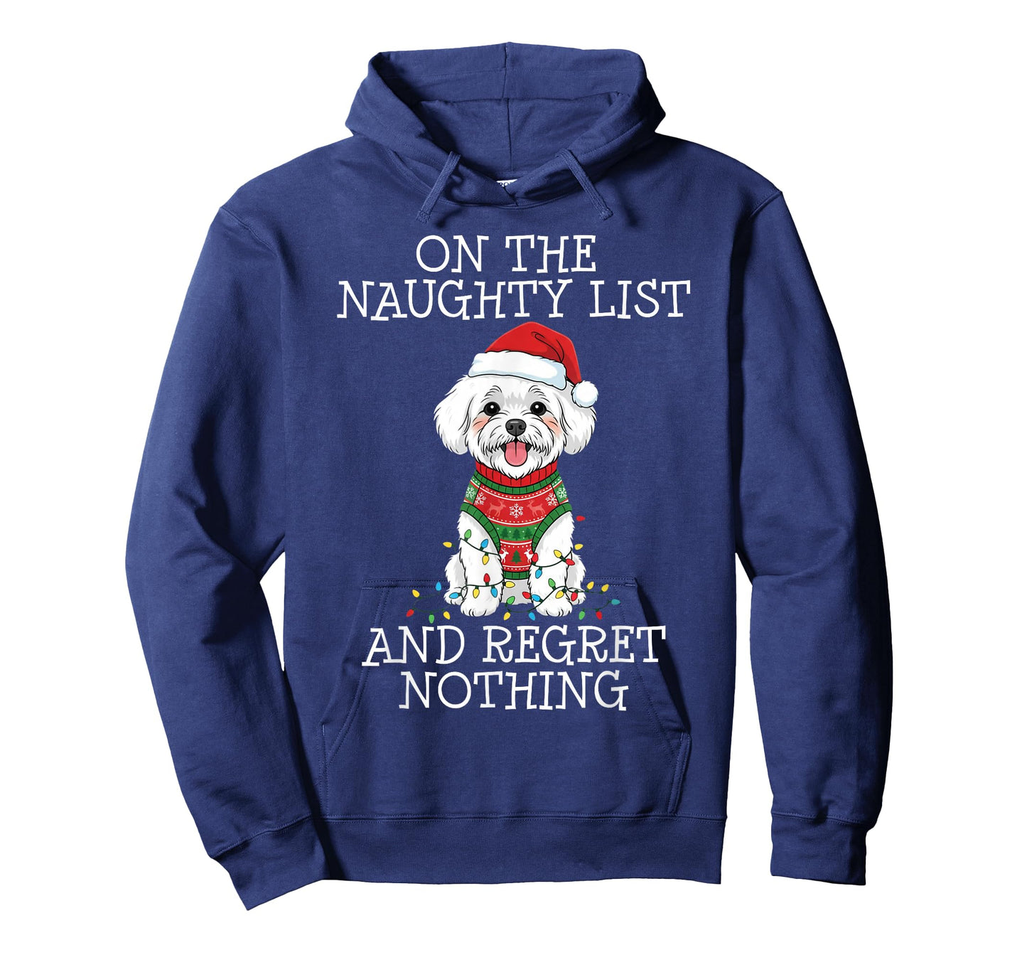 Funny Christmas Bichon Frise Naughty List T-Shirt