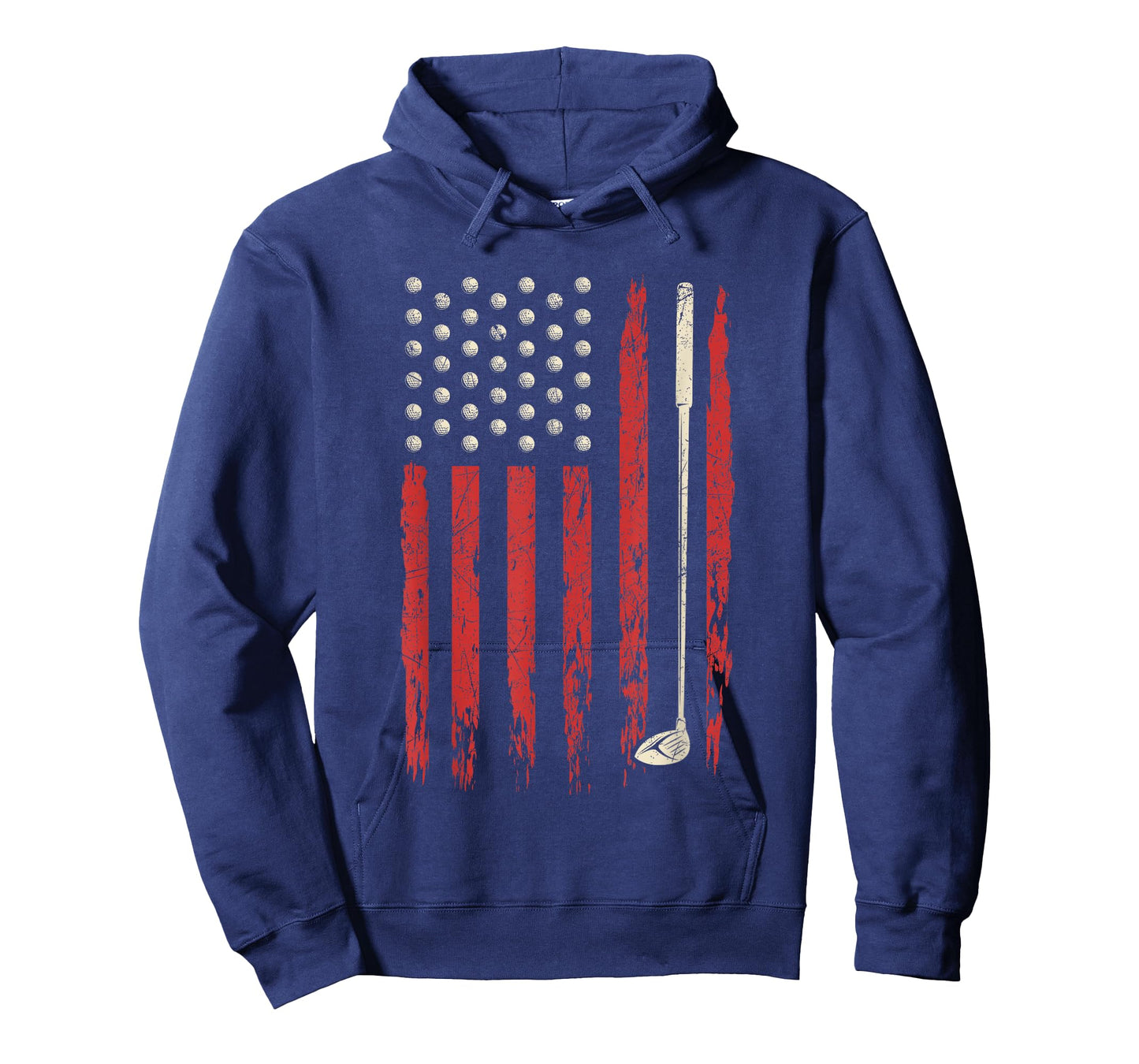 Patriotic American Flag Golf Vintage USA Flag Golfer Men T-Shirt