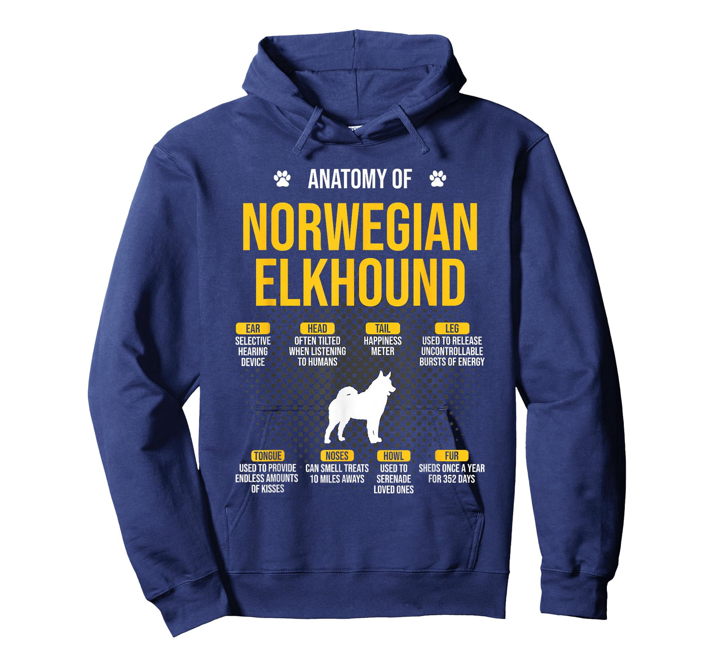 Anatomy Of Norwegian Elkhound Dog Lover T-Shirt for Men Women
