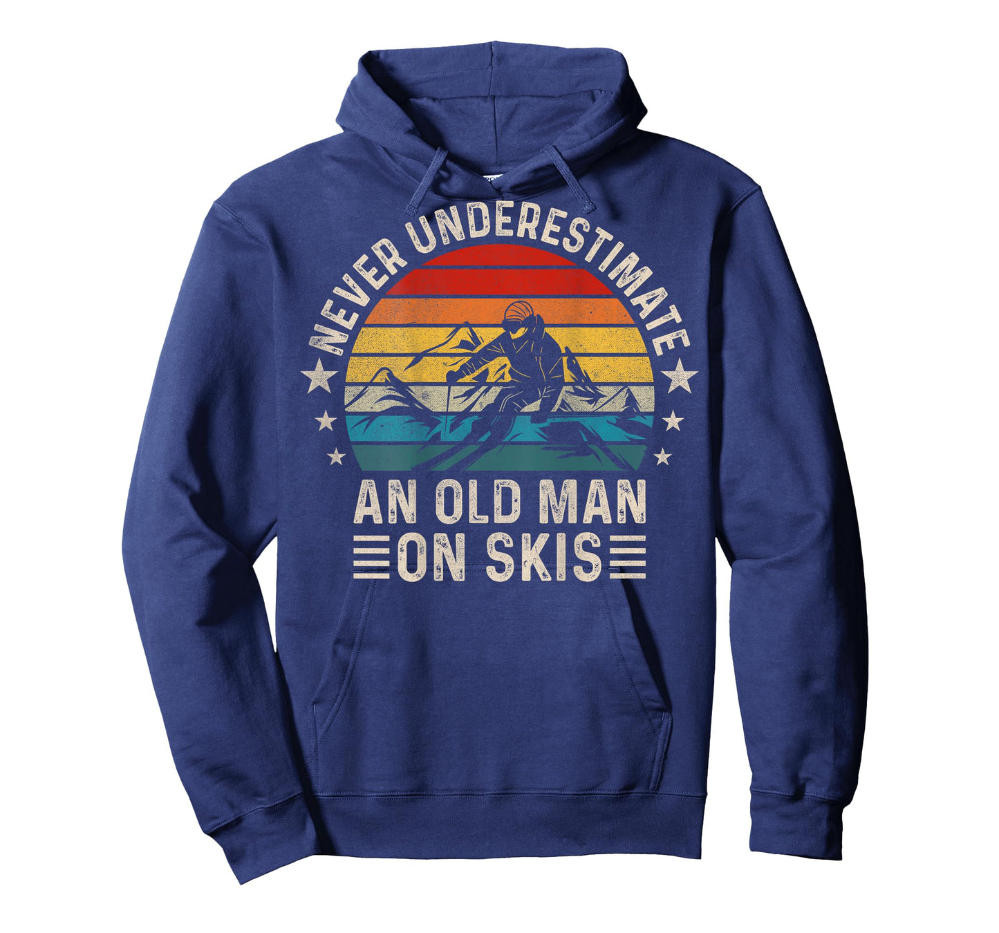 Never Underestimate An Old Man On Skis Funny Skiing ( Back ) T-Shirt