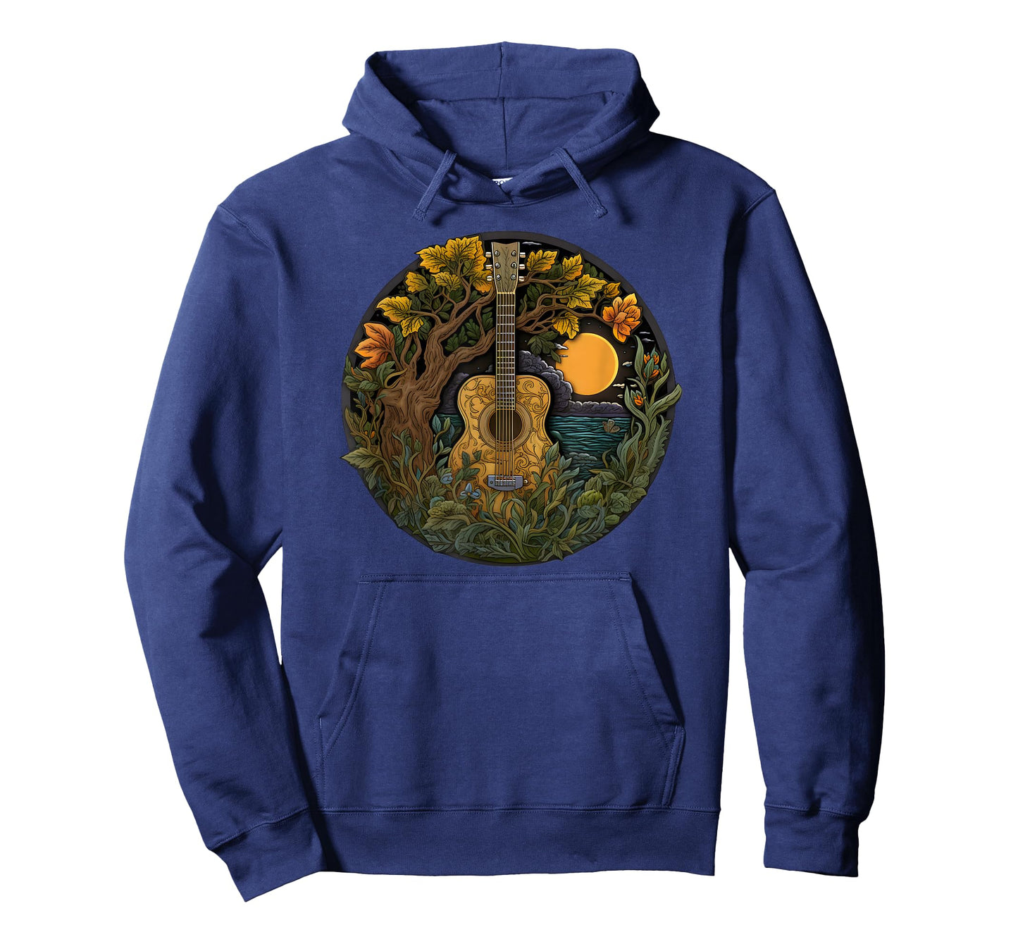 Acoustic Guitar Tree Guitarist Landscape Nature Music Lover T-Shirt