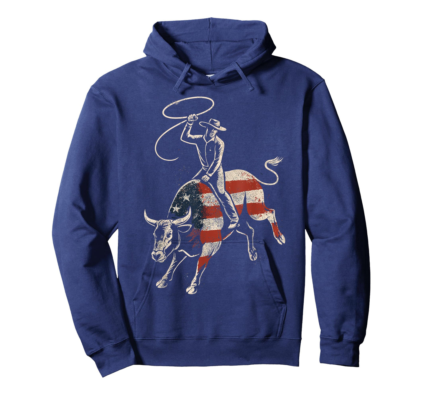 American Rodeo Bull Rider USA Flag Patriotic Western Cowboy T-Shirt