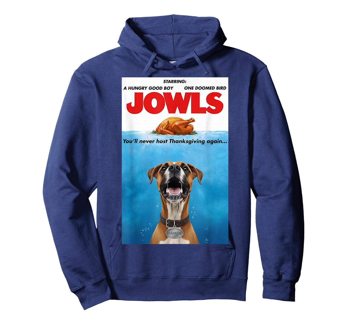 Funny Jowls Thanksgiving Boxer and Turkey T-Shirt