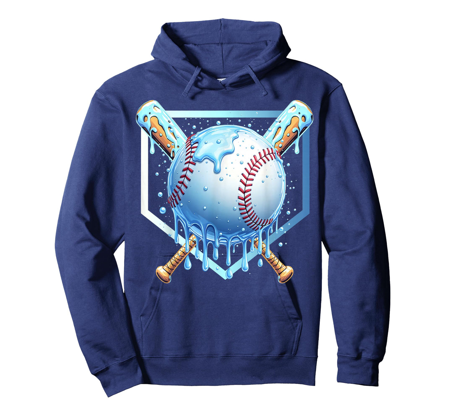 Baseball Drip For Boys Home Plate Ice Cream Drip Youth Sport T-Shirt