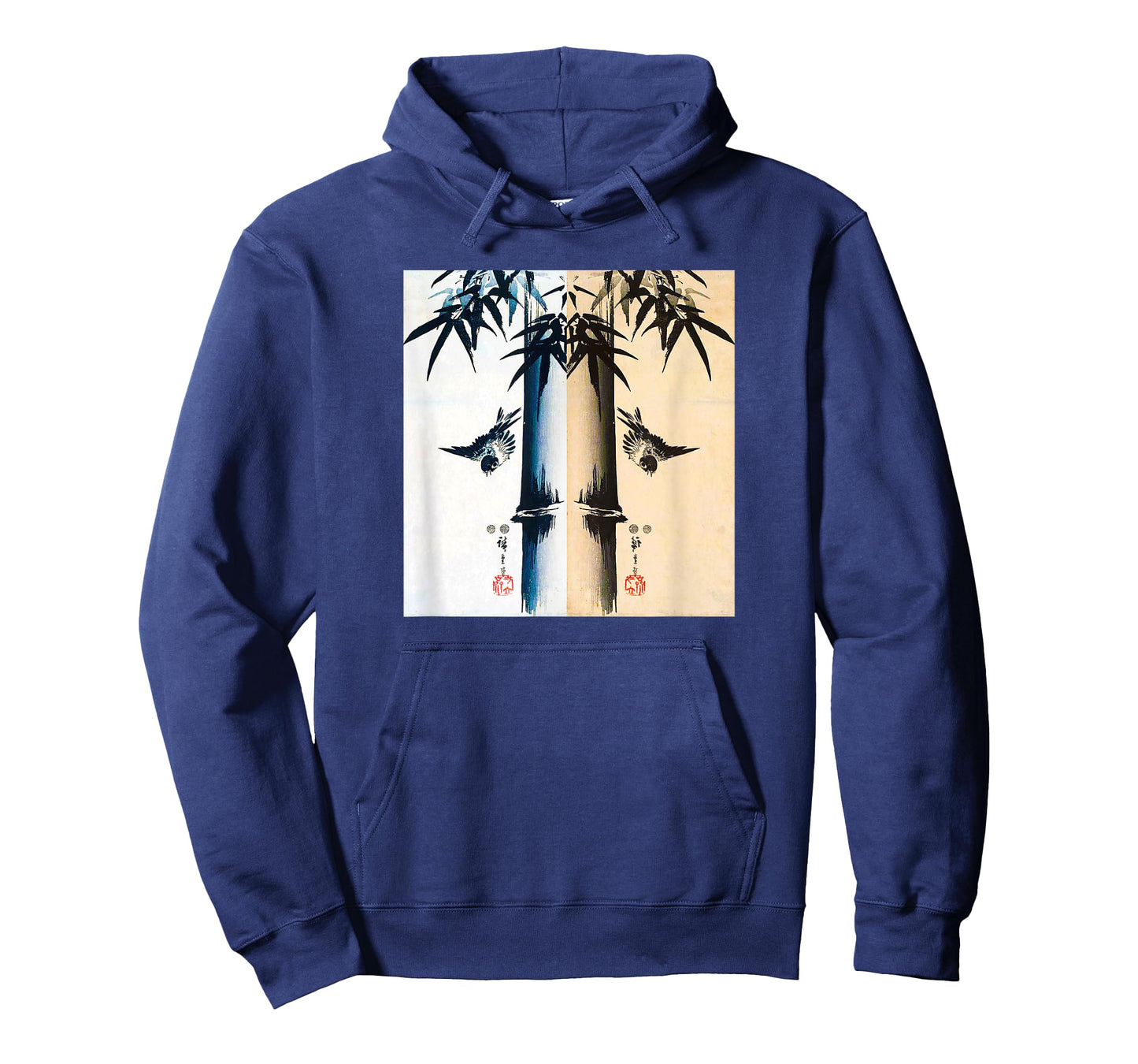 Japanese Bird and Bamboo Ancient Japanese Art Design T-Shirt