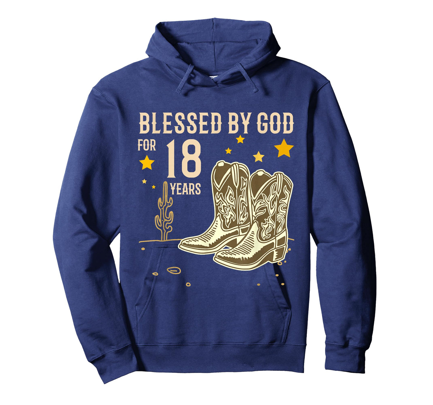 Vintage Blessed by God for 18 Years Cowboy 18th Birthday Boy T-Shirt