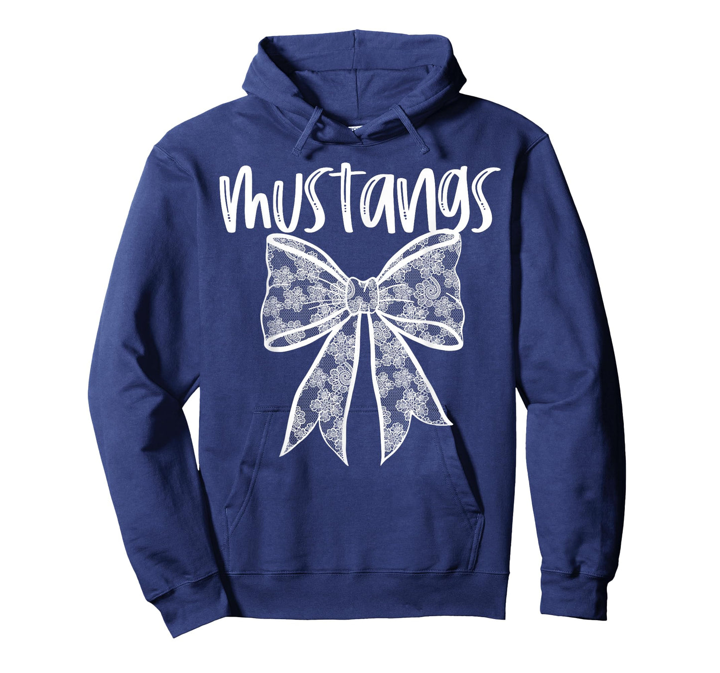 Mustangs Coquette Aesthetic Girly Team Mascot Lace Bow T-Shirt