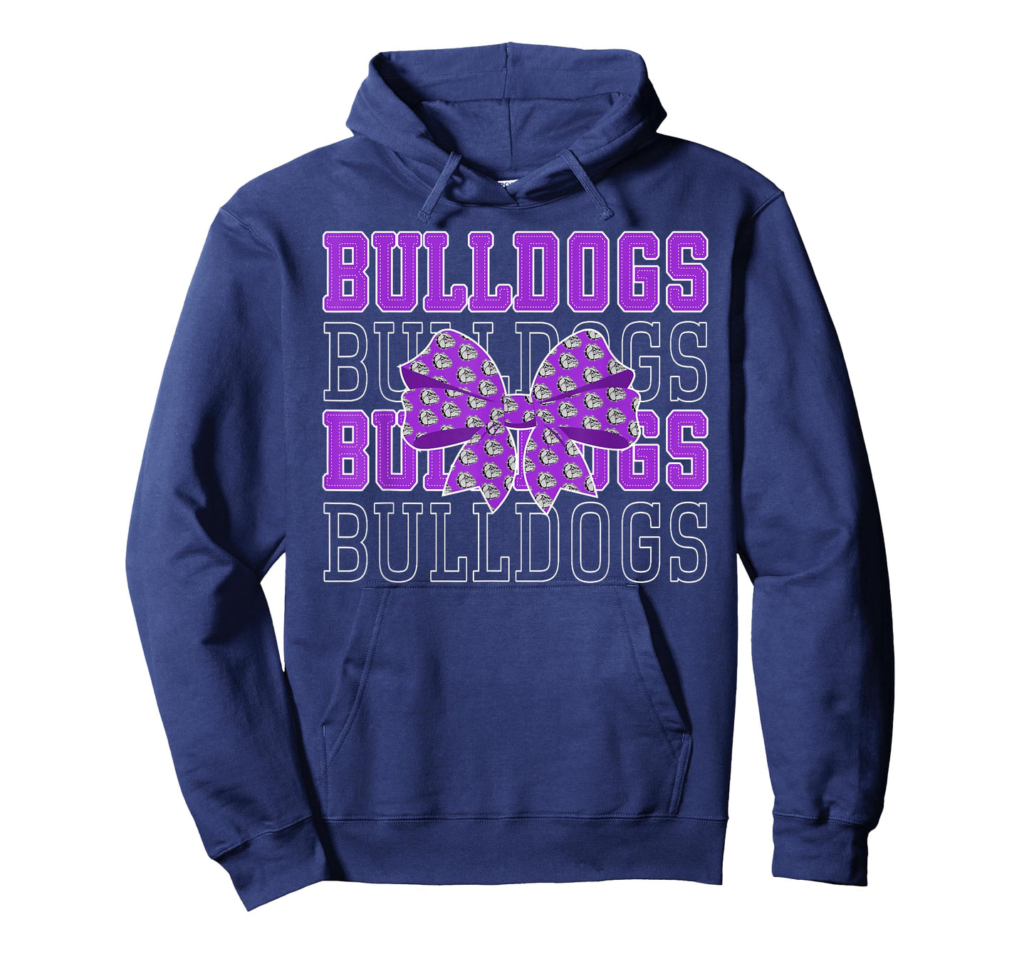 Purple Bulldogs Coquette Bow Bulldog Pride School Spirit T-Shirt