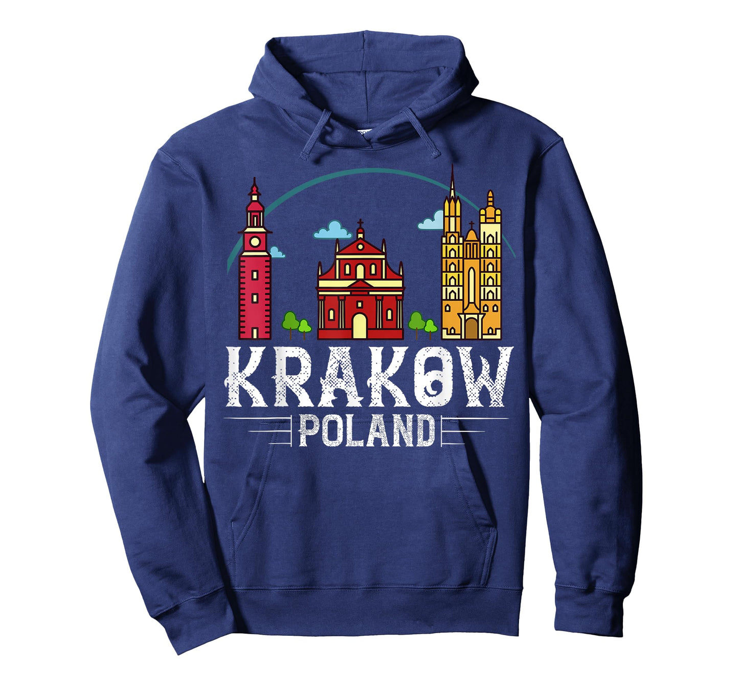 Krakow Poland City Skyline Map Travel T-Shirt