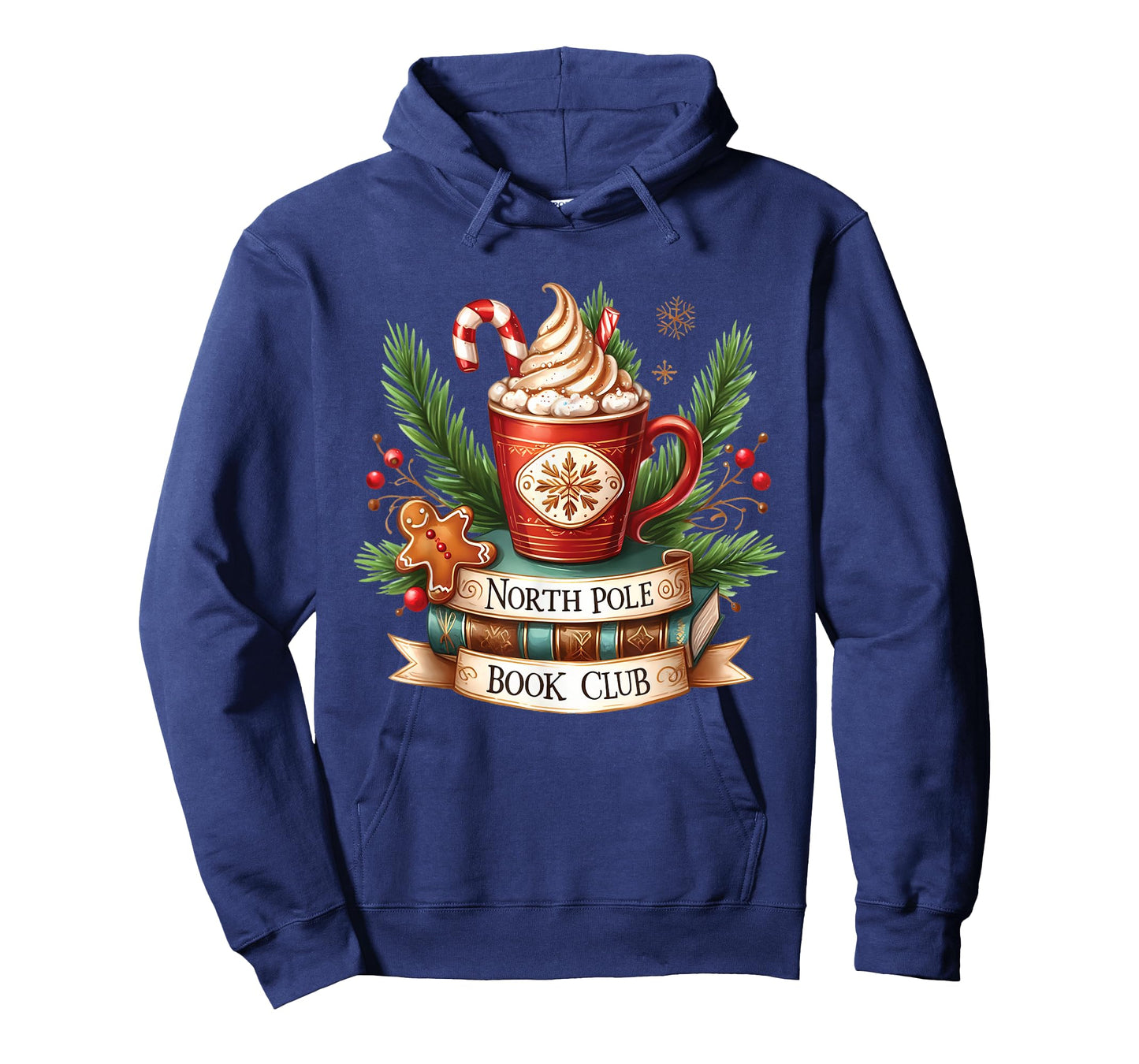 Funny North Pole Book Club Hot Cocoa Bookworm Christmas Xmas T-Shirt
