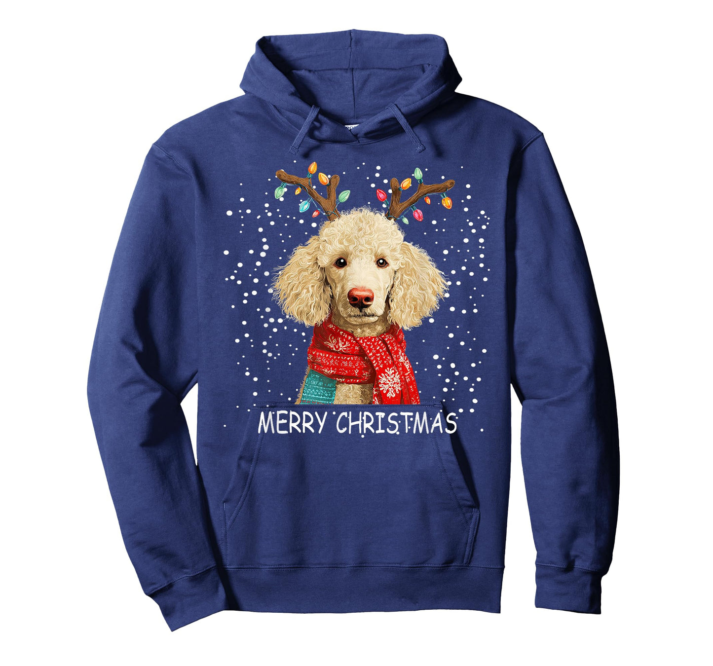 Womens Poodle Dog Xmas Santa Hat Scarf Christmas T-Shirt