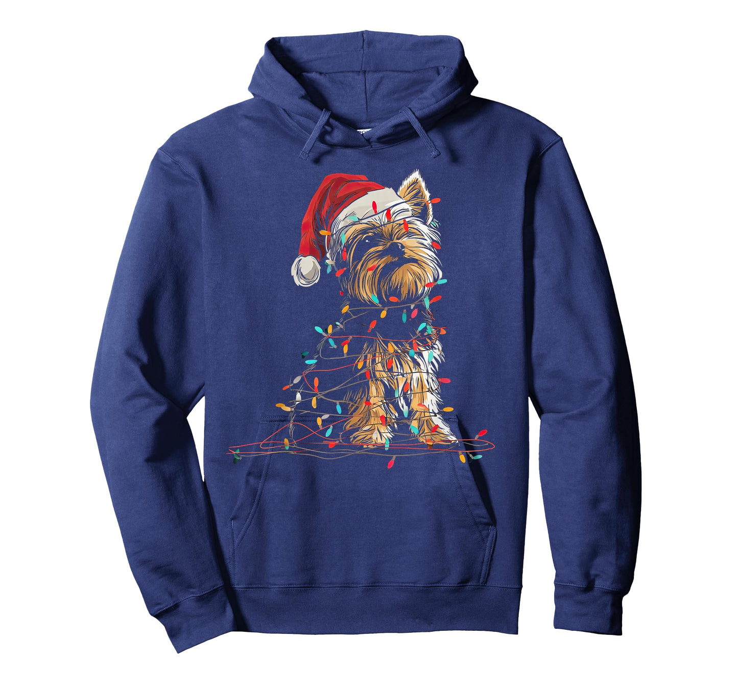 Funny Yorkshire Terrier Christmas Graphics Dog Lights Lover T-Shirt