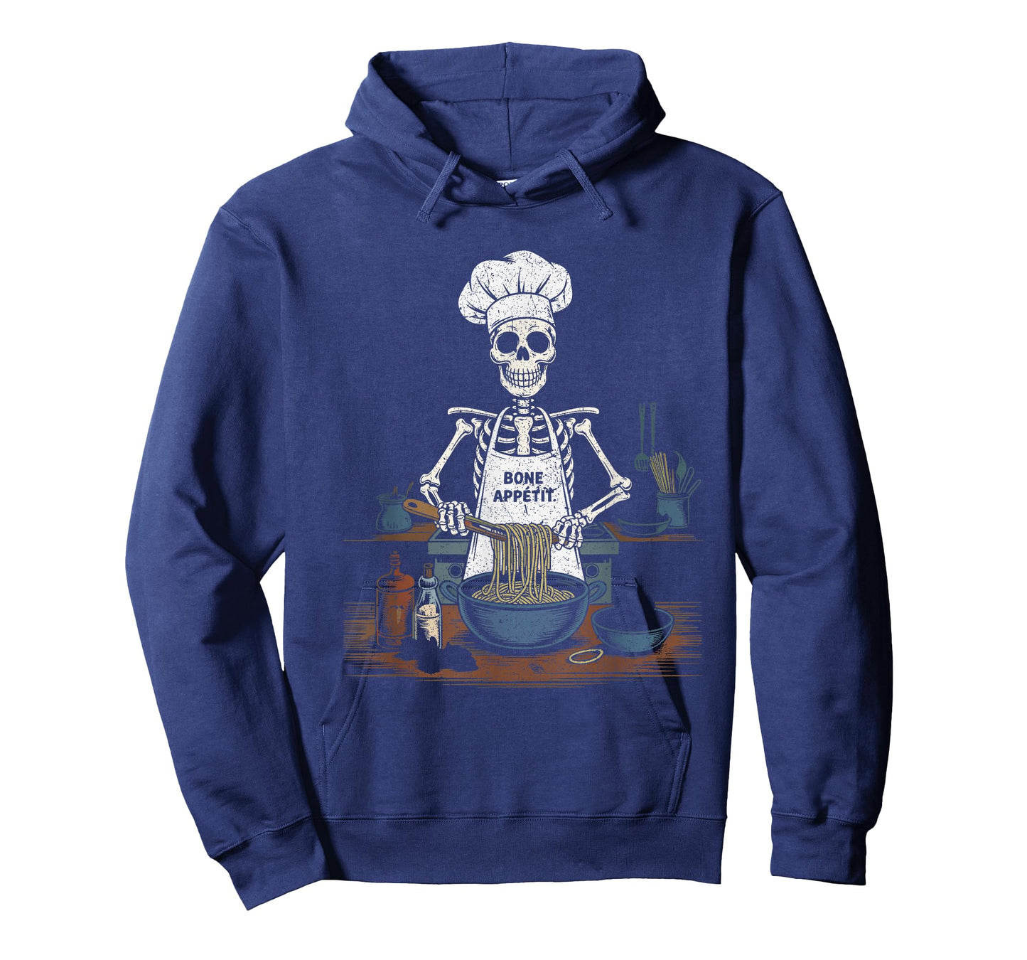Bone Appetit Skeleton Chef Cooking Pasta Funny Halloween T-Shirt