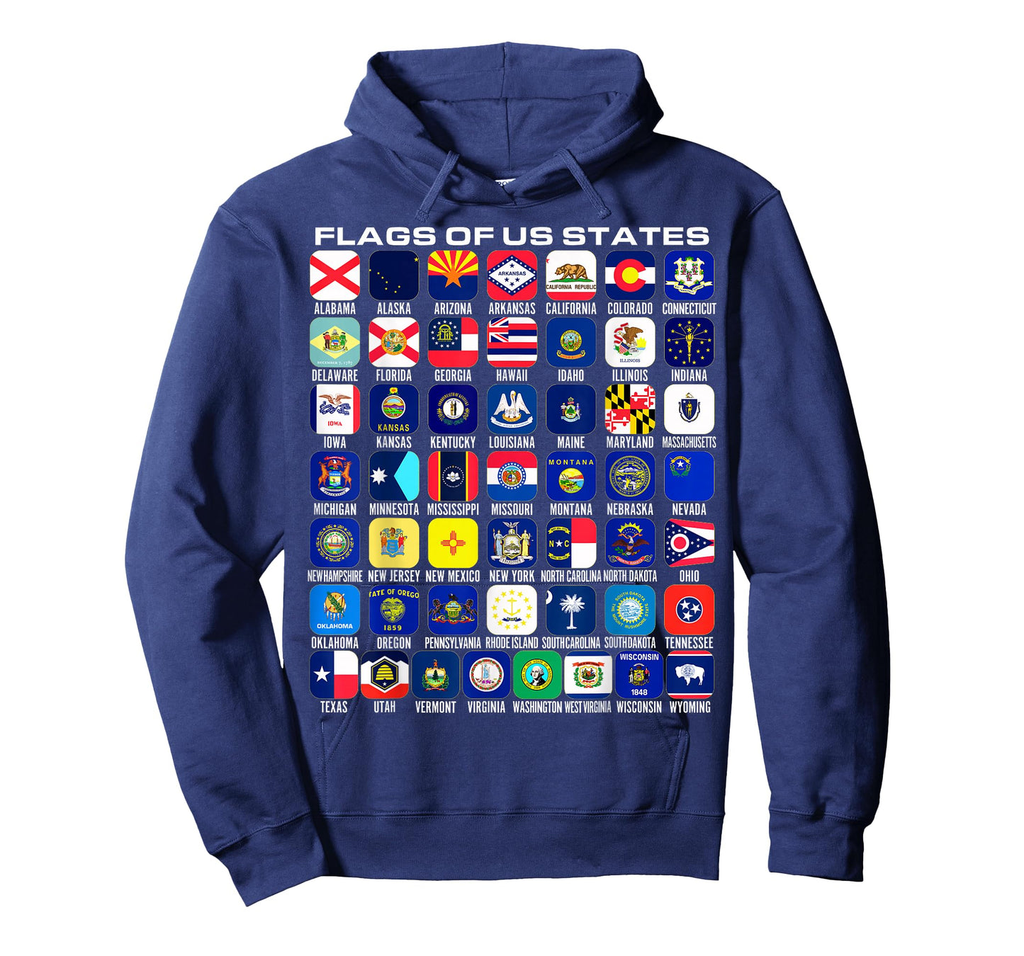 Flags of the U.S. States 50 Flags American Geography T-Shirt