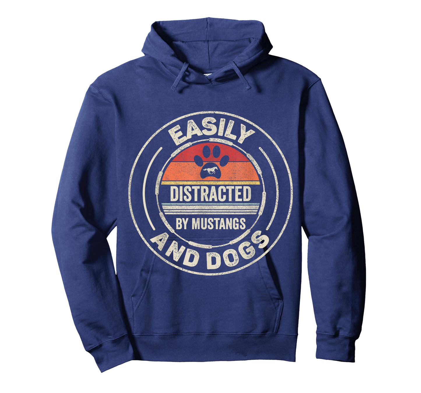 Retro Vintage Easily Distracted by Mustangs and Dogs T-Shirt