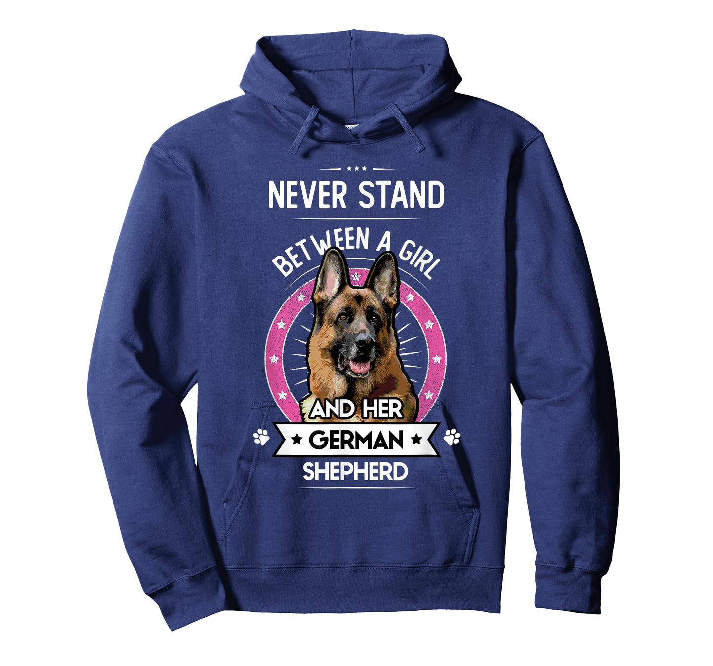 Never Stand Between A Girl and Her German Shepherd Gift T-Shirt