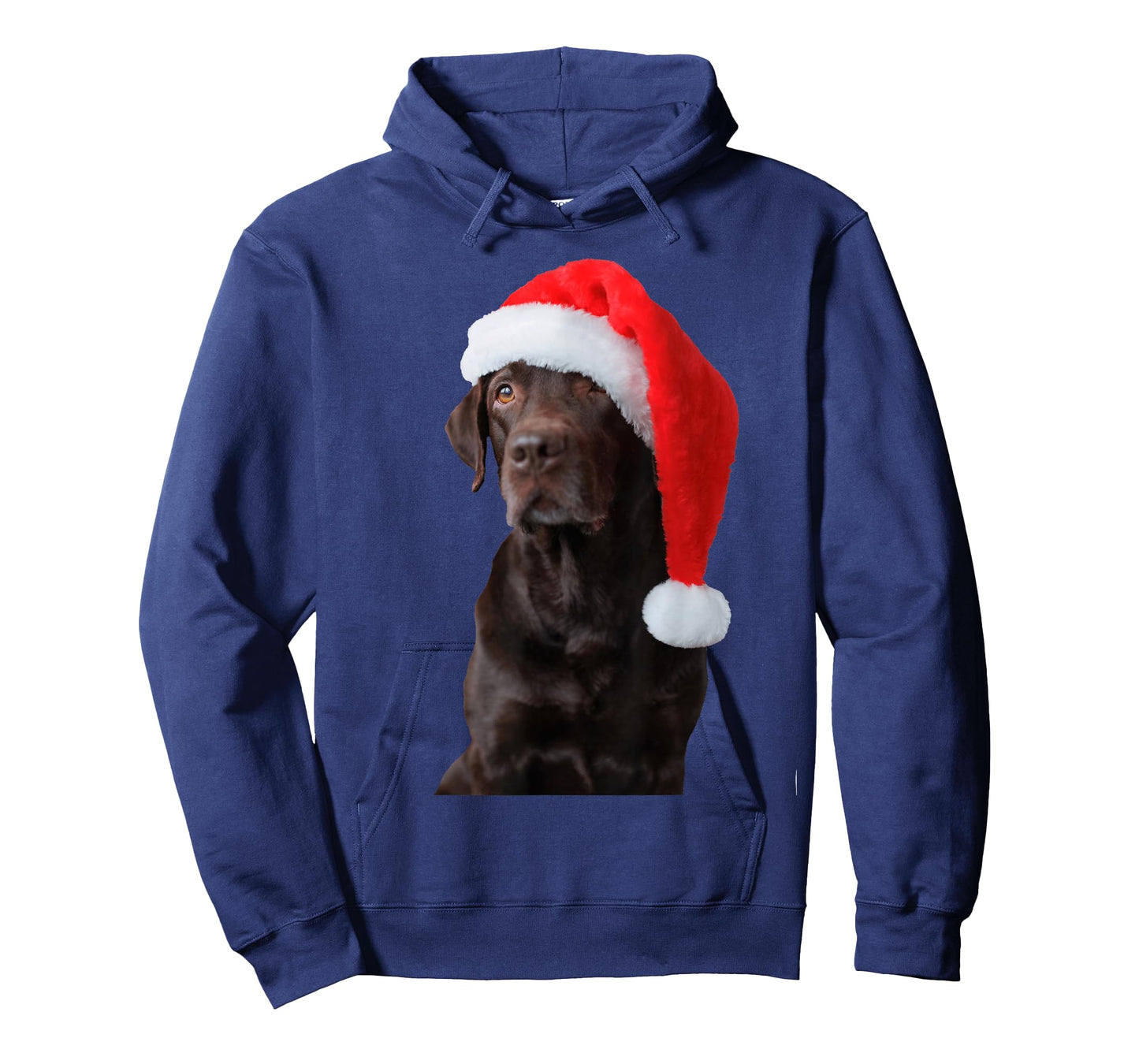 Chocolate Lab Dog Portrait Santa Hat Cute Christmas Labrador T-Shirt