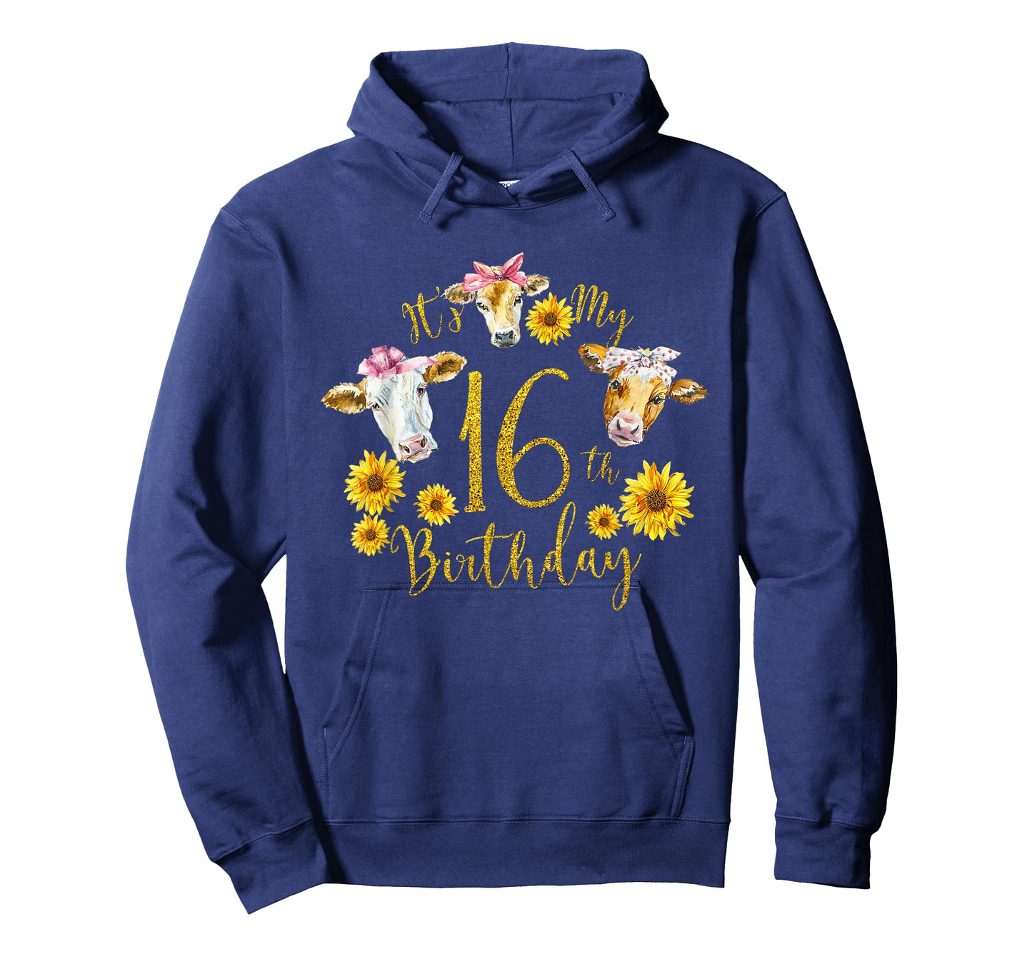 Sunflower Cow Its My 16th Birthday 16 Year Old Gifts Shirt T-Shirt