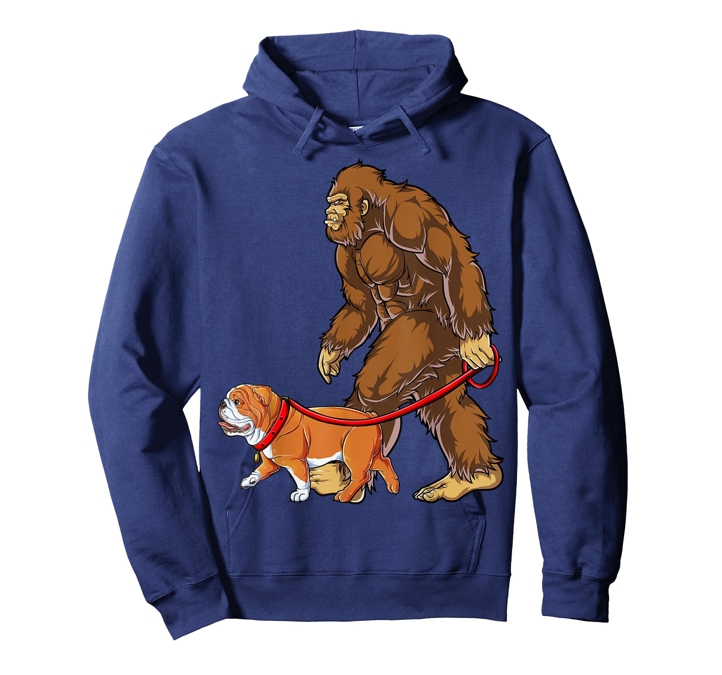 Bigfoot English Bulldog Dog Walk Funny Sasquatch Lovers Men T-Shirt