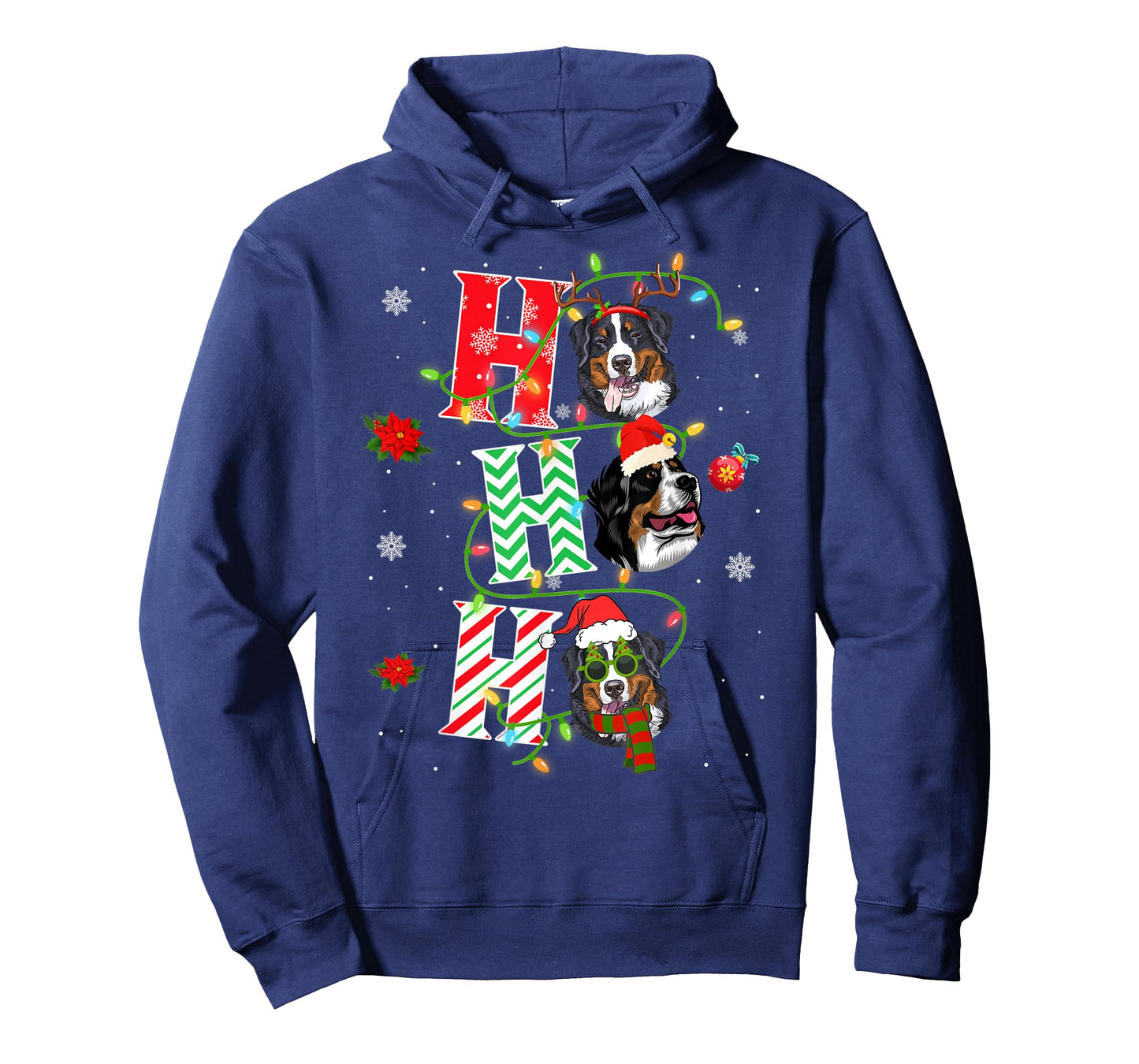 Christmas Ho Ho Ho Bernese Mountain Dog Funny Xmas Dog T-Shirt for Men Women Kids