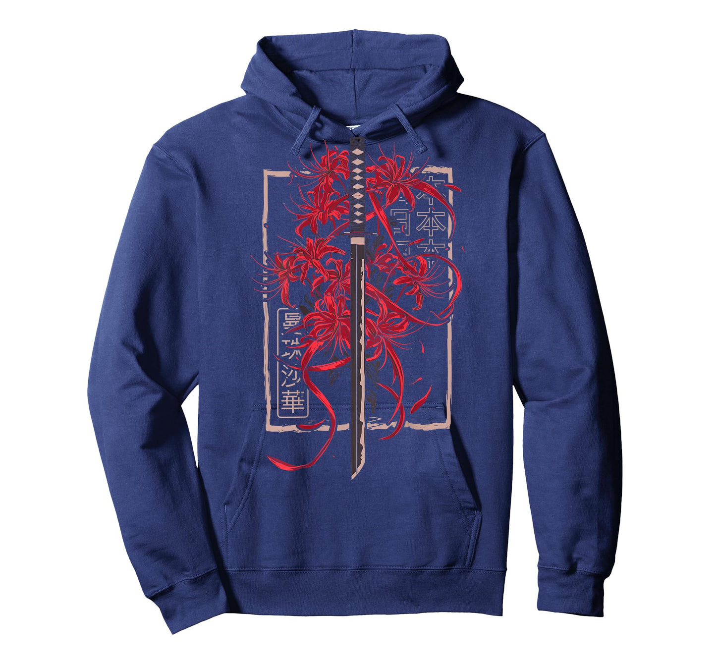 Red Spider Lily Flower Japanese Katana Sword Backprinted T-Shirt