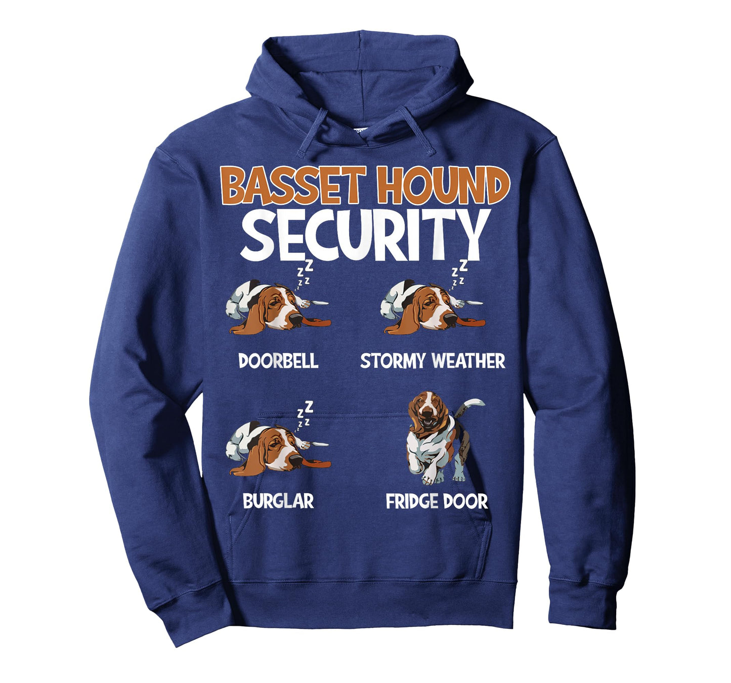 Funny Basset Hound Security Dog Sleeping Humor Design T-Shirt