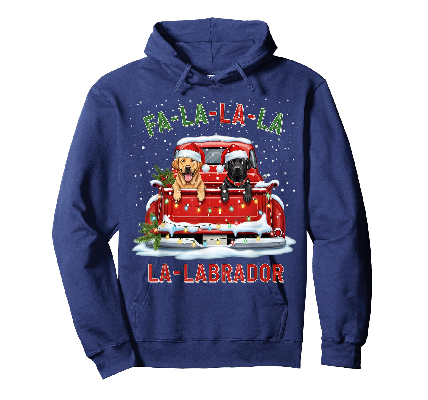 FA La La La Labrador Black Lab Christmas Dog Red Truck Xmas T-Shirt