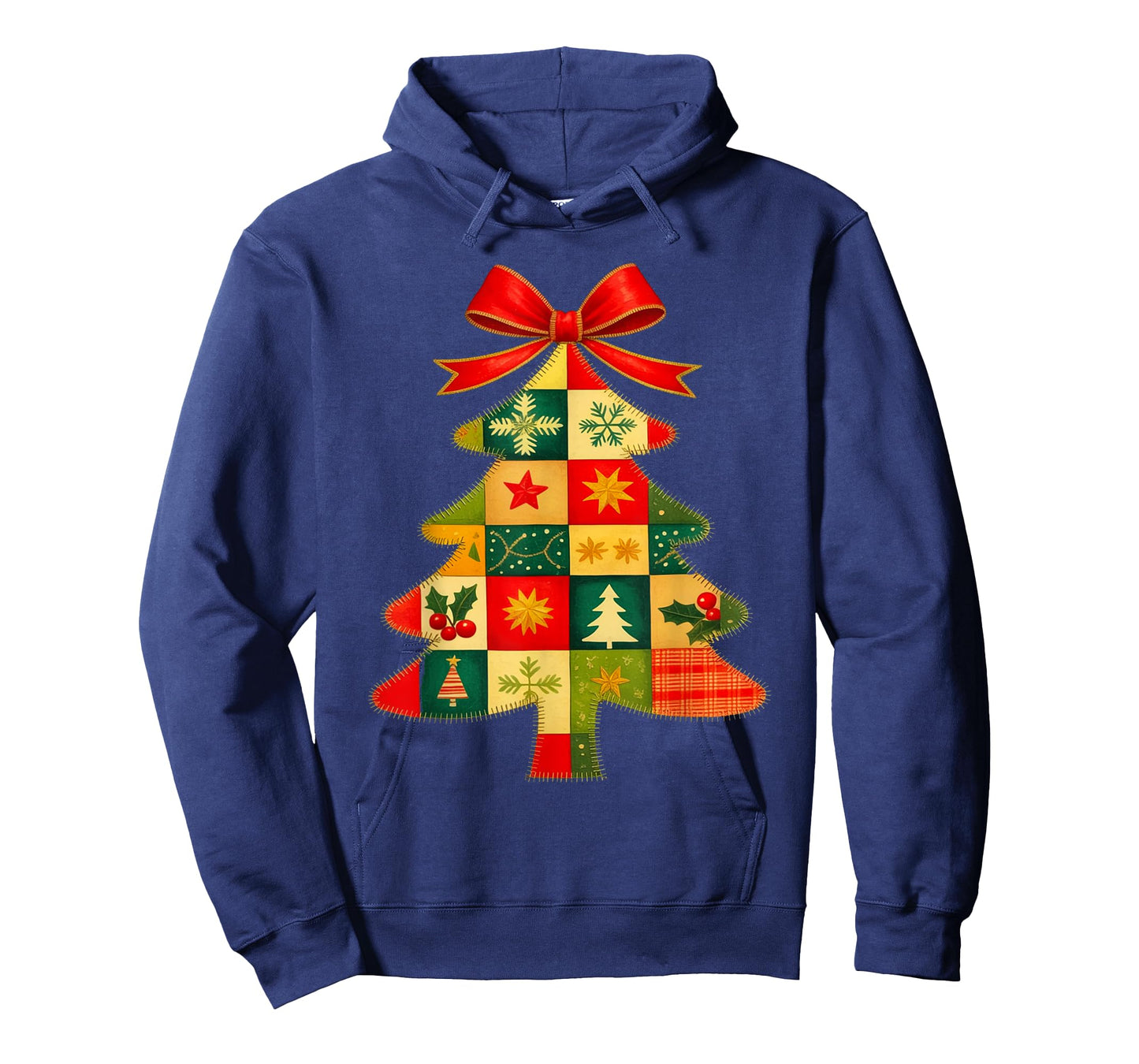 Family Christmas Patchwork Tree Holiday Xmas Vibes Men Women T-Shirt