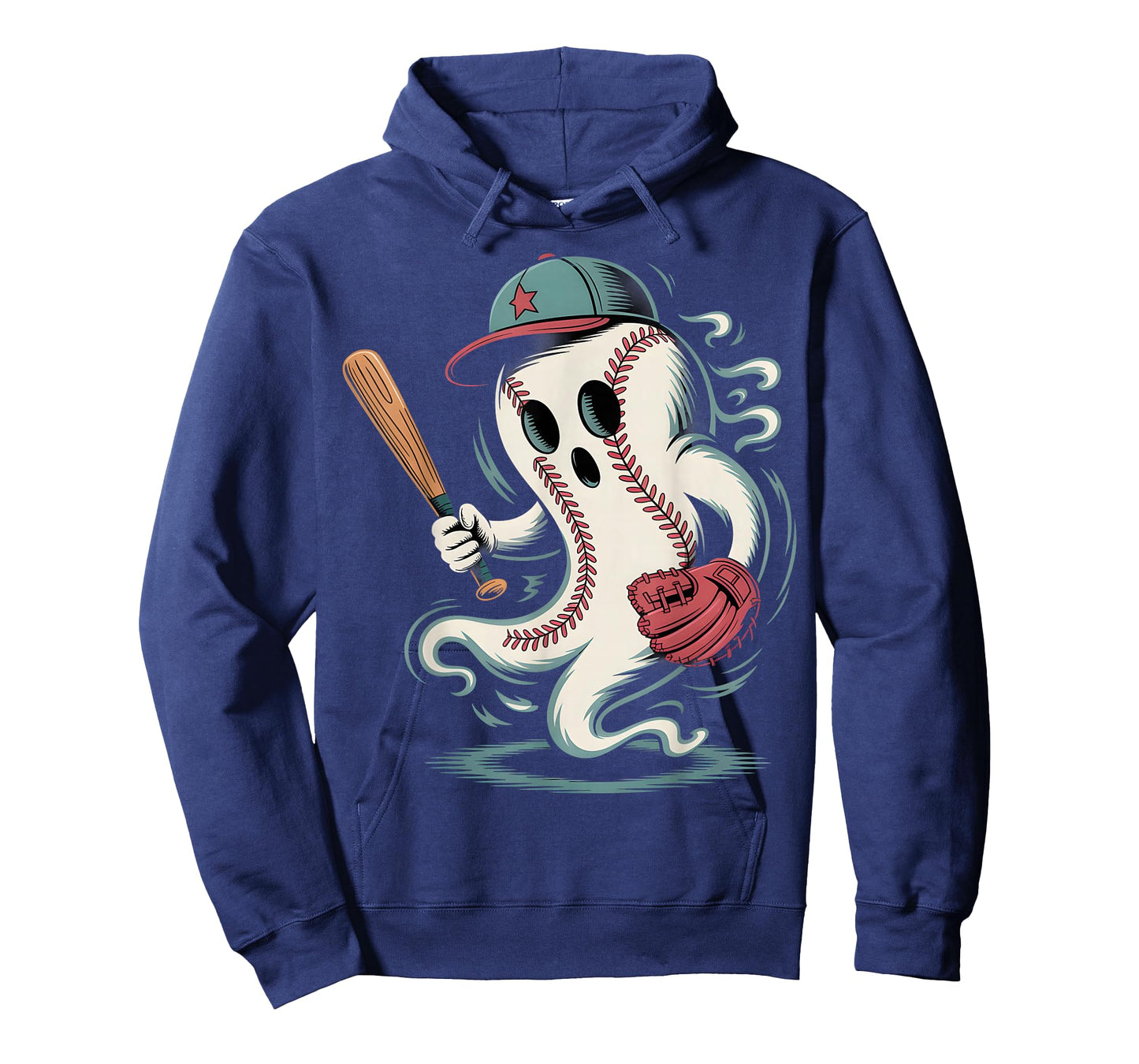 Ghost Baseball Player Funny Halloween Sports Mashup T-Shirt