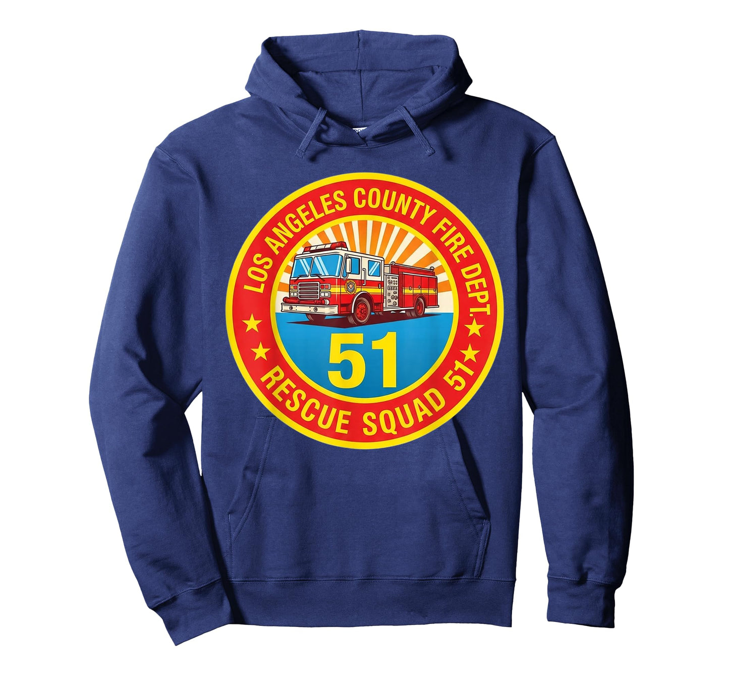 Vintage Emergency Squad 51 Truck Classic Firefighter Pride T-Shirt