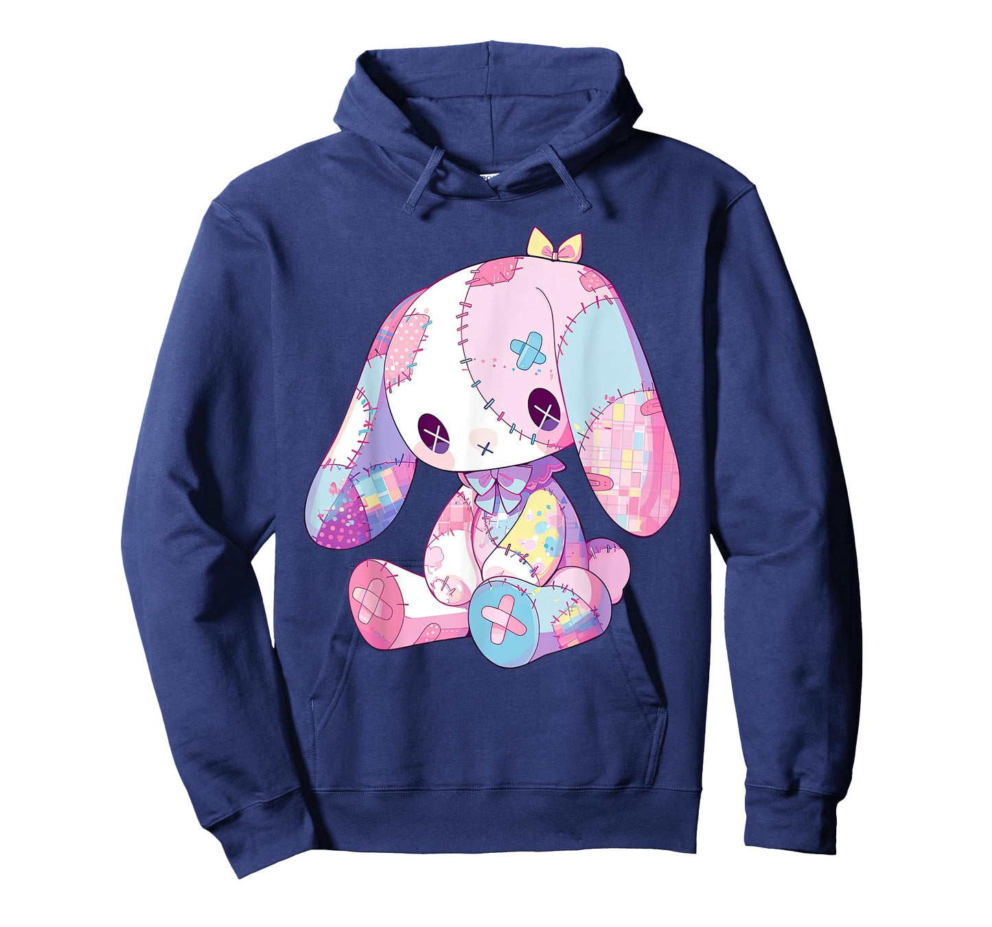 Kawaii Pastel Goth Creepy Cute Witchy Sad Zombie Pink Bunny T-Shirt