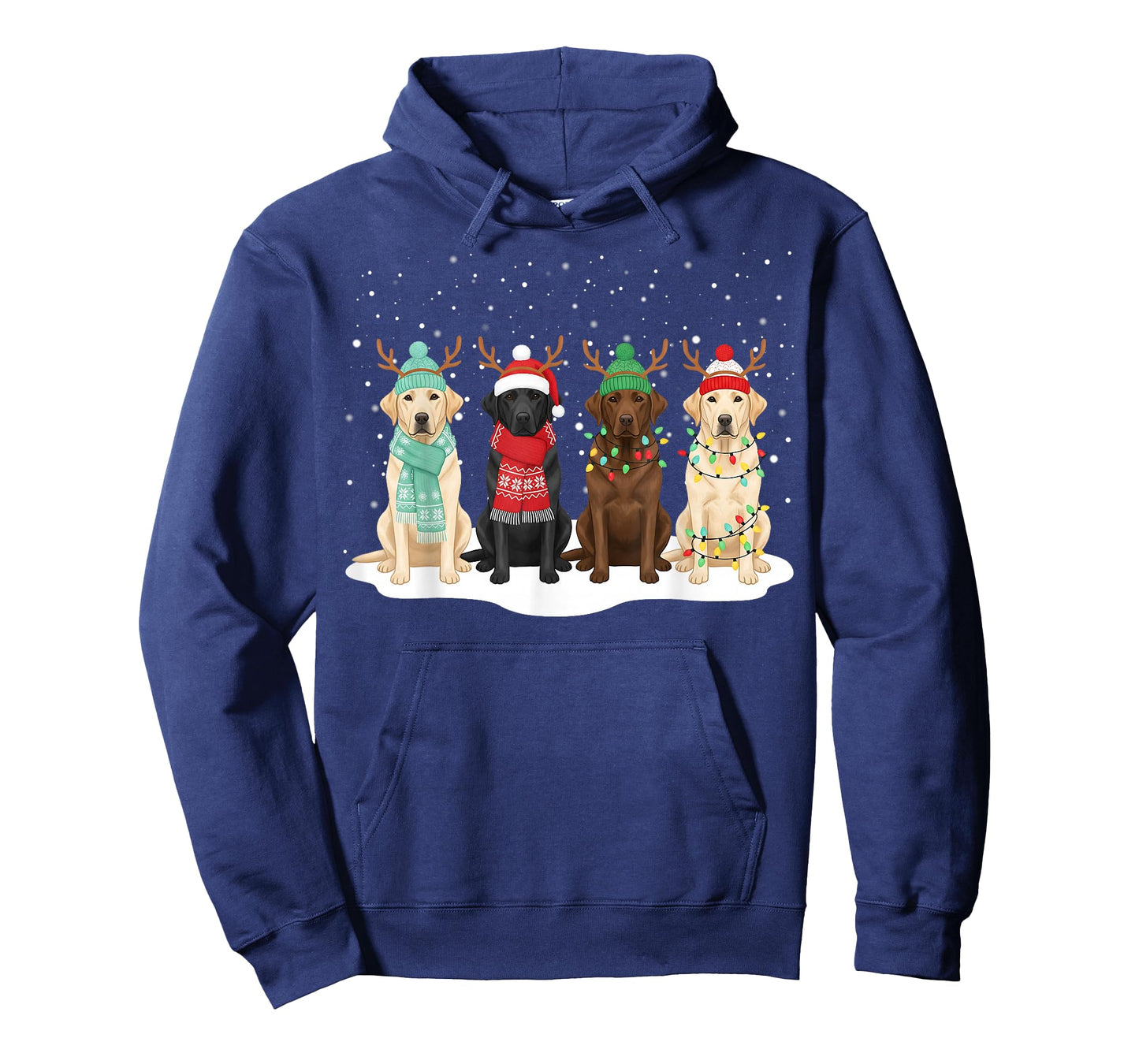 Black Lab Labrador Dog Christmas Crew Matching Family Xmas T-Shirt