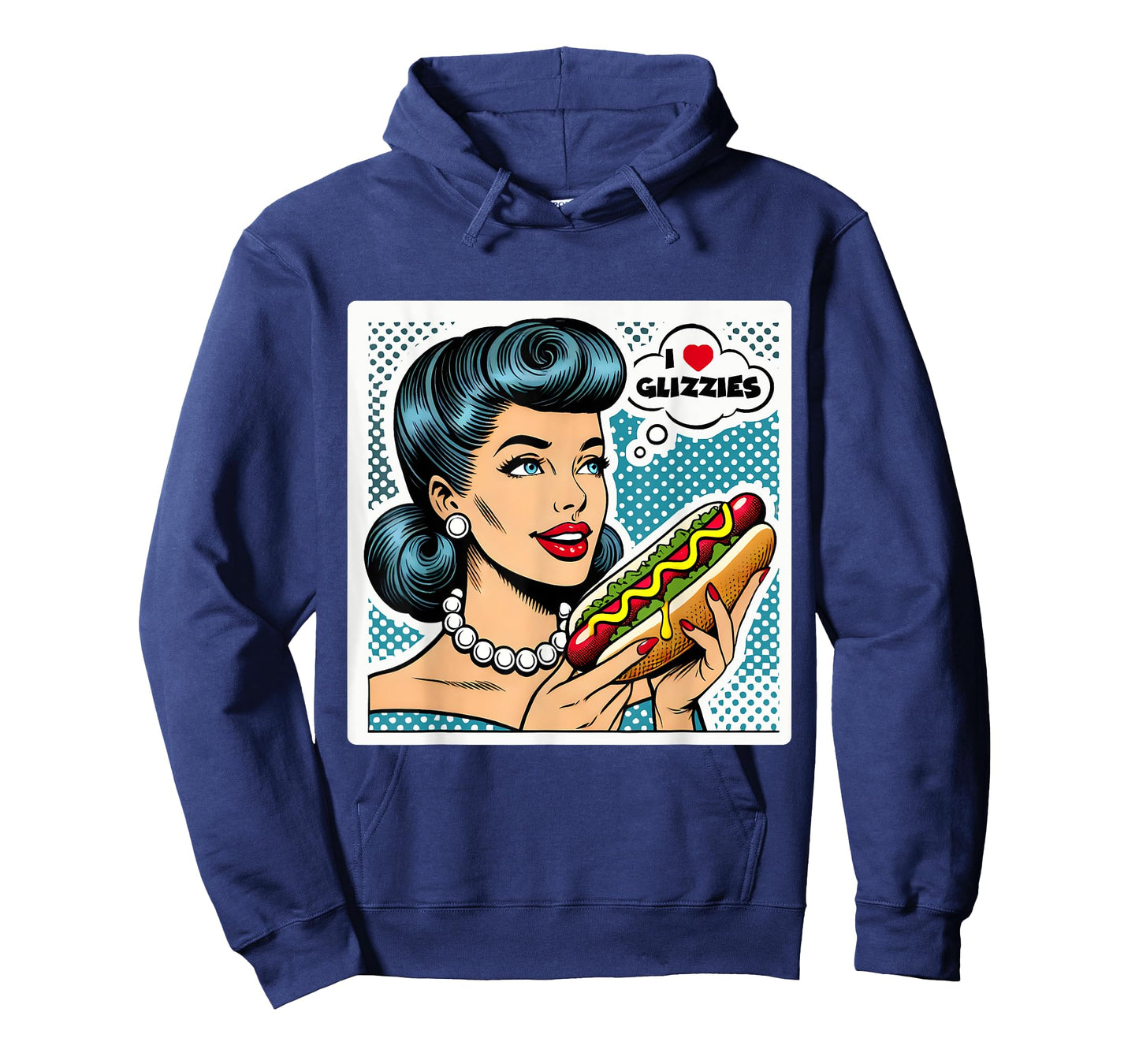 I Love Heart Big Glizzies Glizzy Gobbler Retro Pop Art Funny T-Shirt