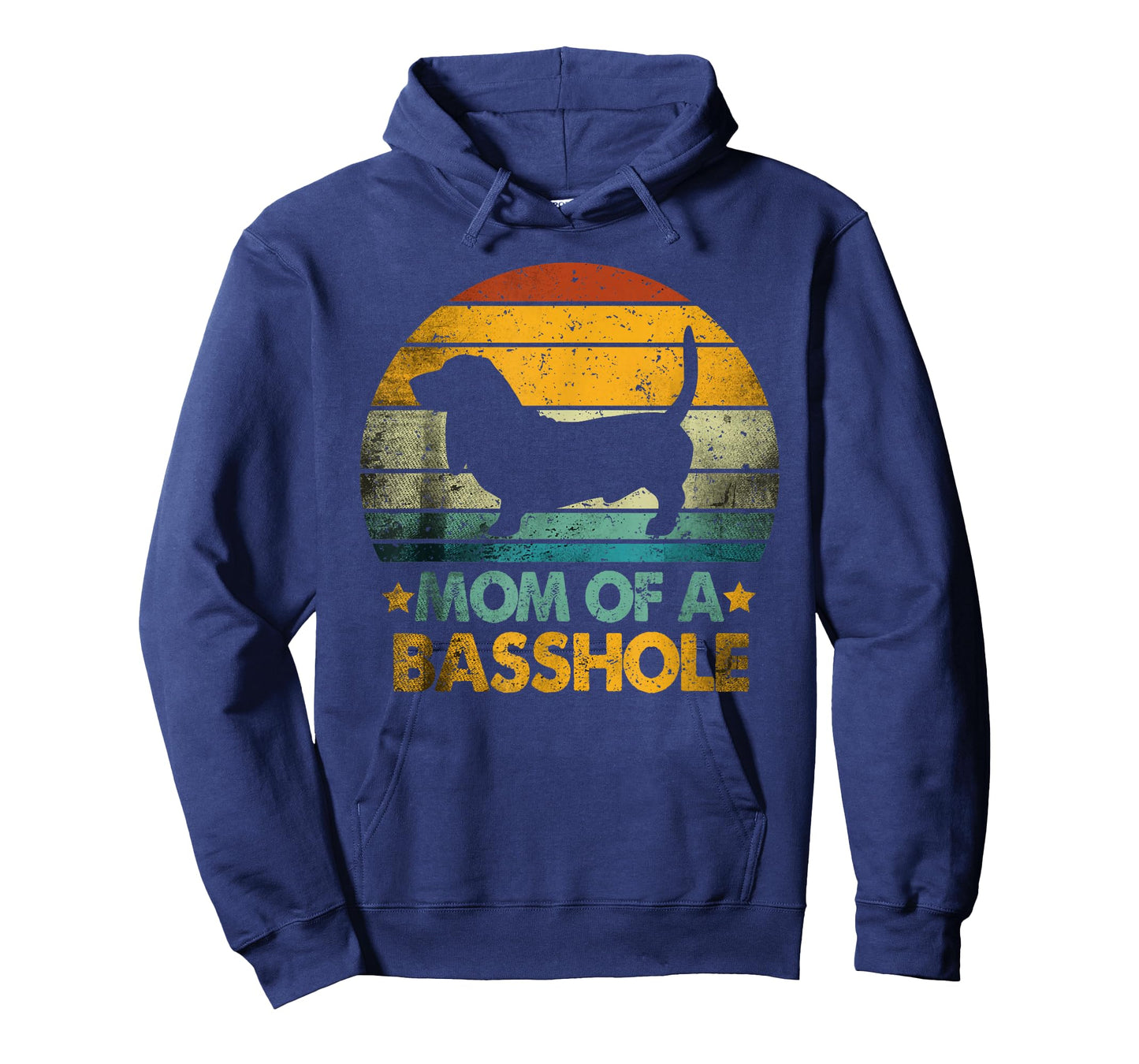 Vintage Basset Hound mom Retro Funny Mom Of A Basshole T-Shirt
