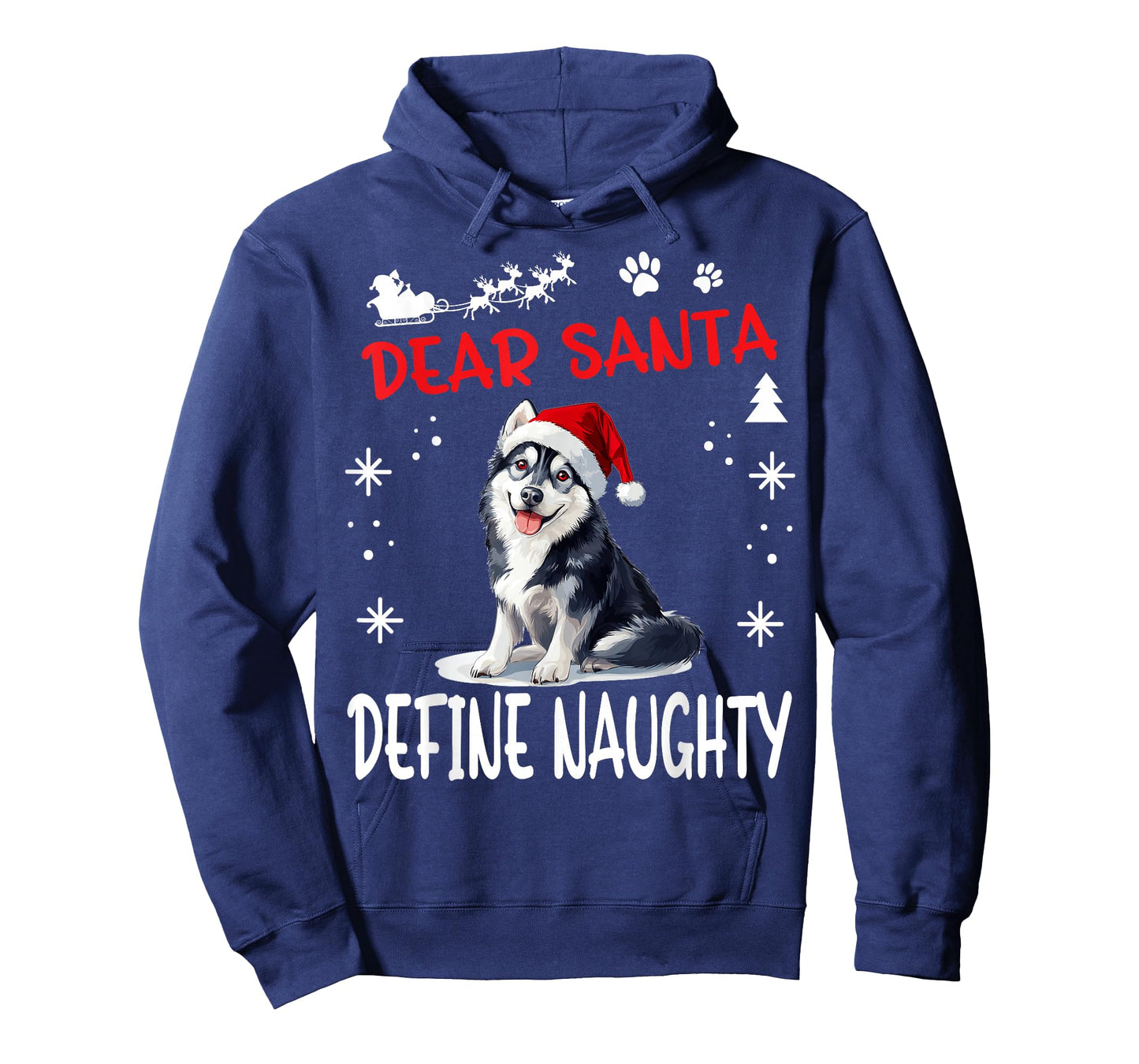 Cute Siberian Husky Dog Christmas Dear Santa Define Naughty T-Shirt for Men Women Kids