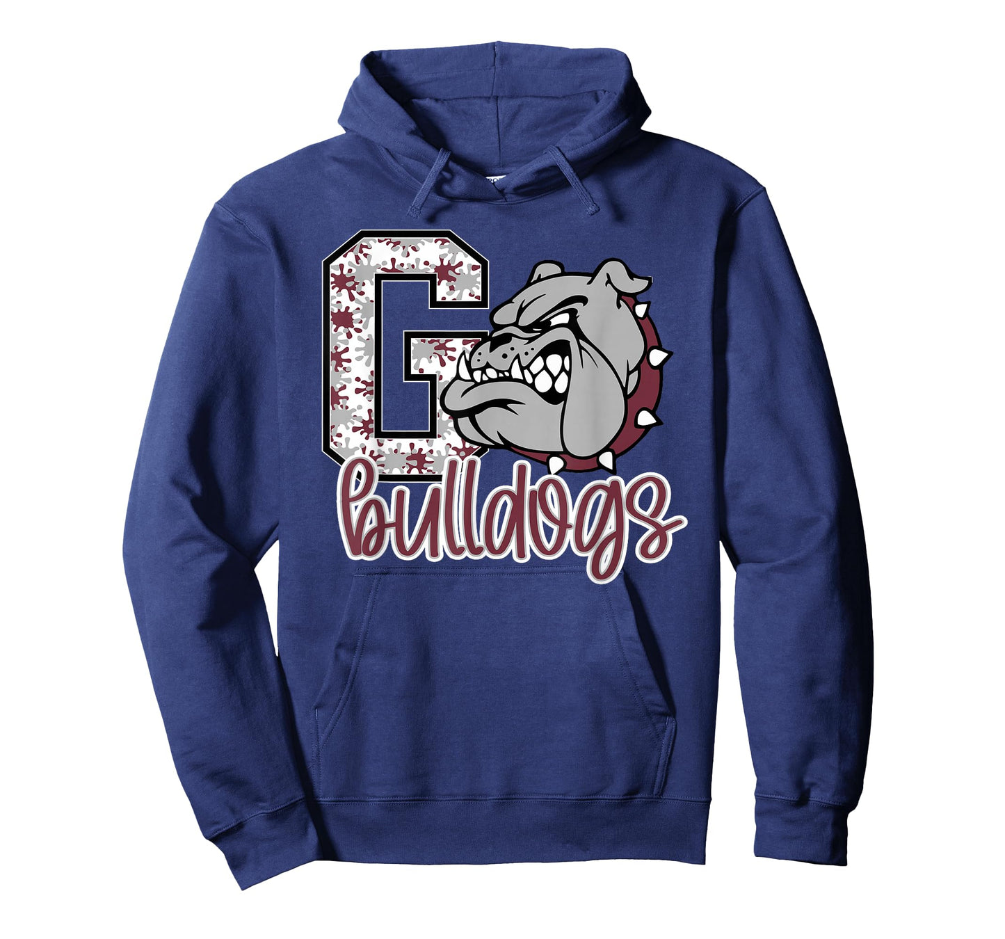 Go Bulldogs Maroon Bulldog Pride School Spirit Mascot T-Shirt