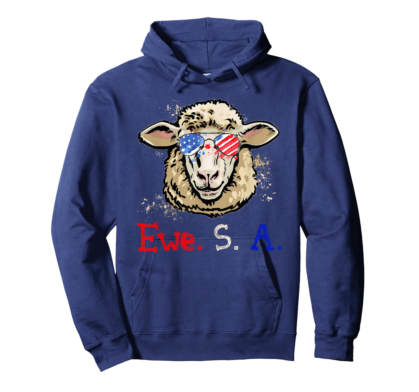 Funny Sheep Ewe S A USA Flag Sunglasses Farm Women Kids Men T-Shirt