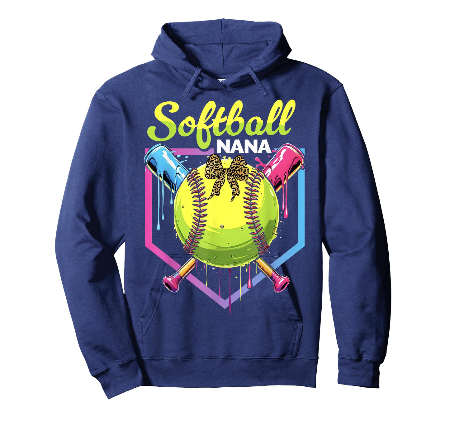 Softball Drip Nana Ice Cream Softball Bow Mother's Day T-Shirt