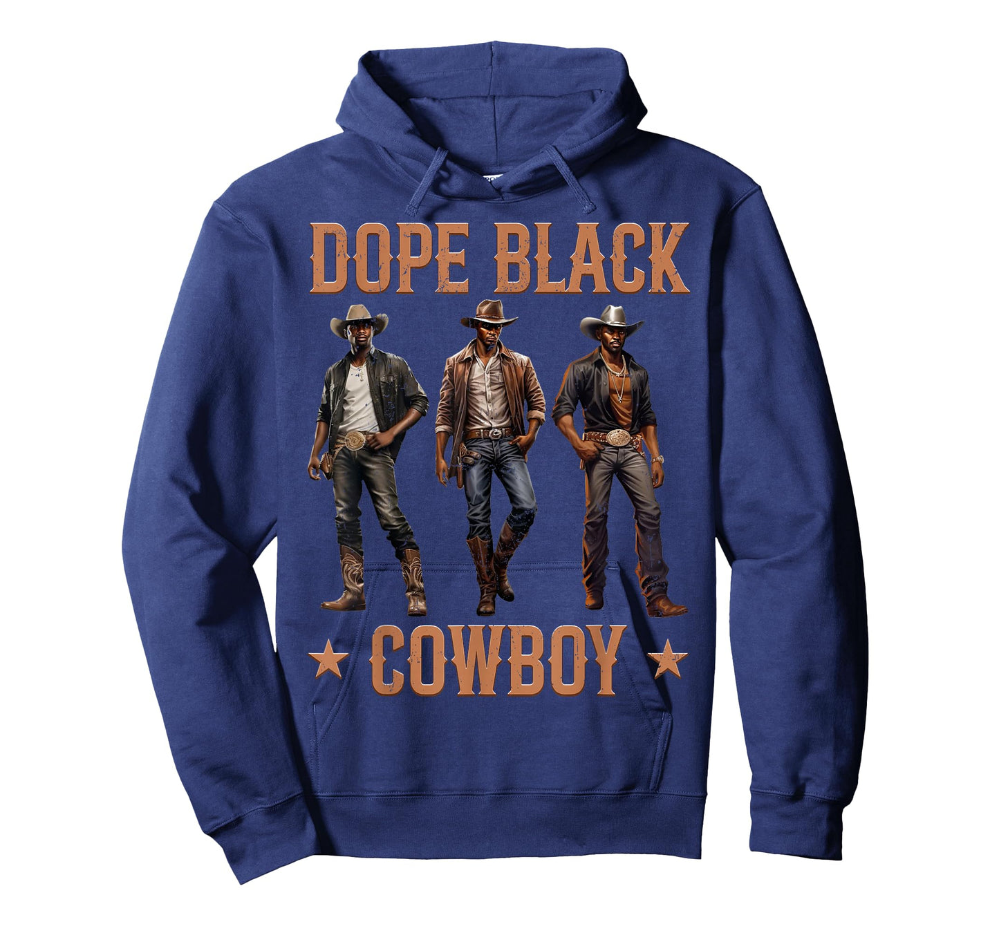 Dope Black Cowboy Graphic Rodeo Urban Attire Culture Men Tee T-Shirt