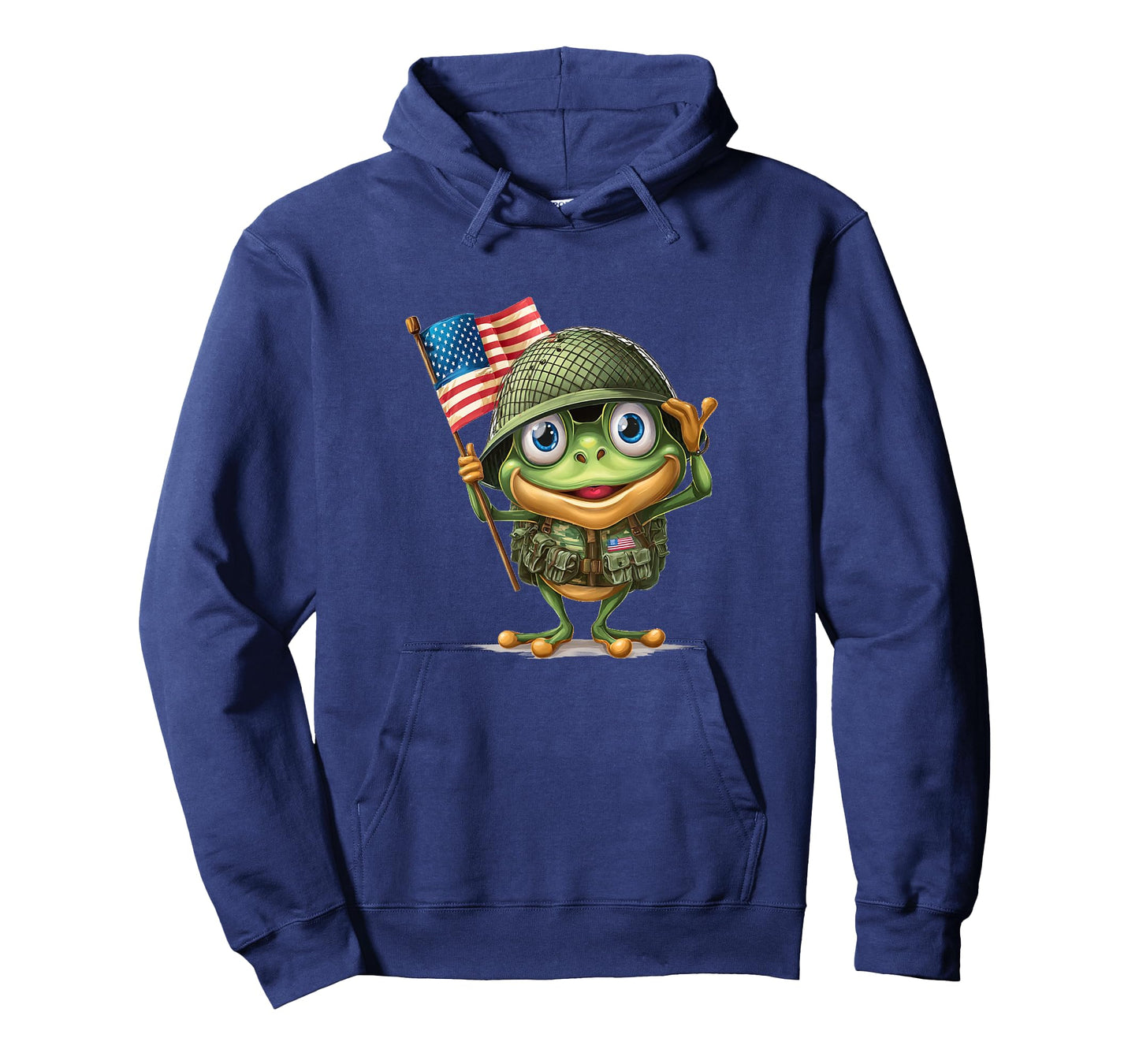 Saluting Frog with US Flag for Military Lovers T-Shirt