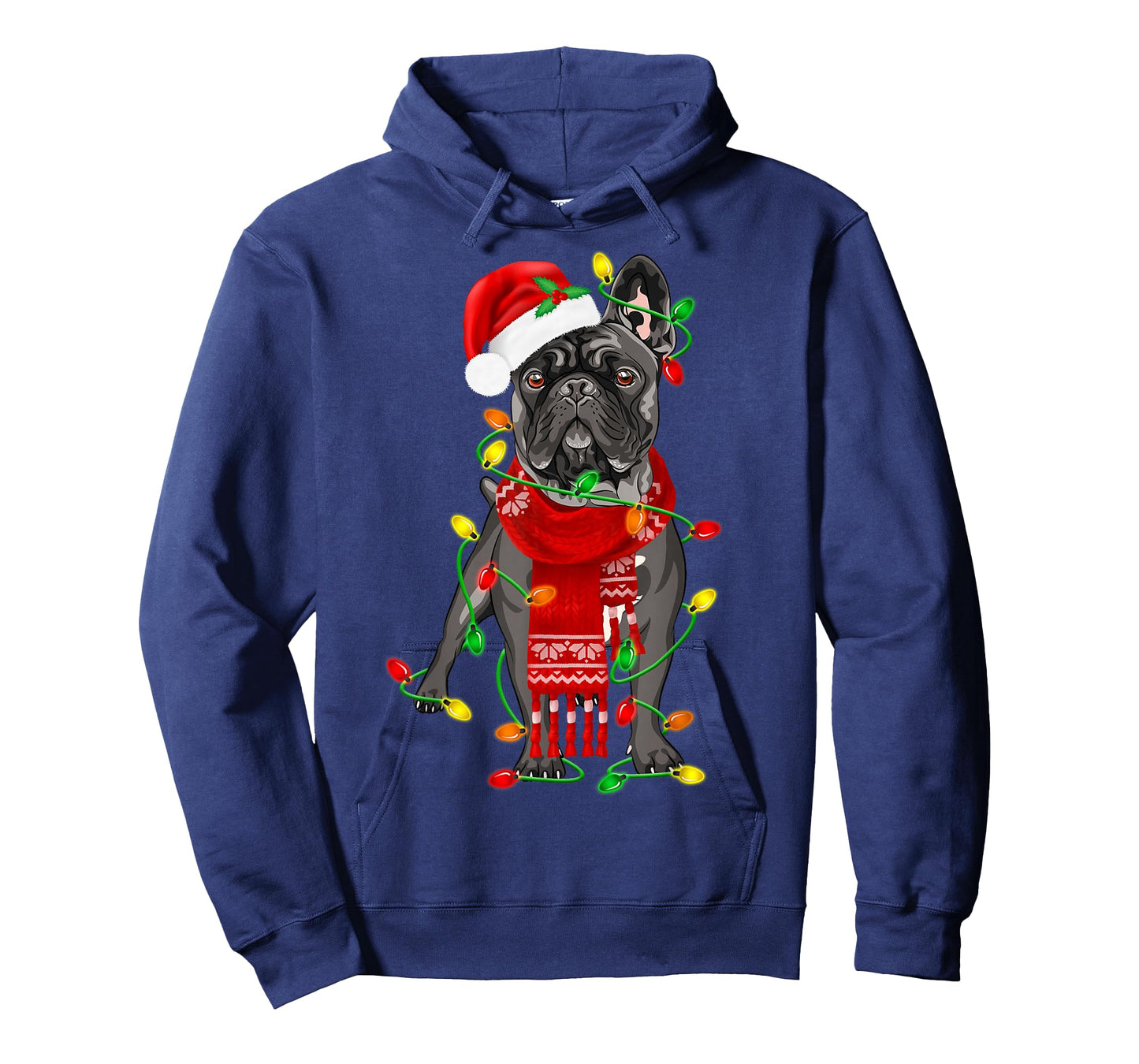 Funny French Bulldog Dog Tree Christmas Lights Xmas Pajama T-Shirt