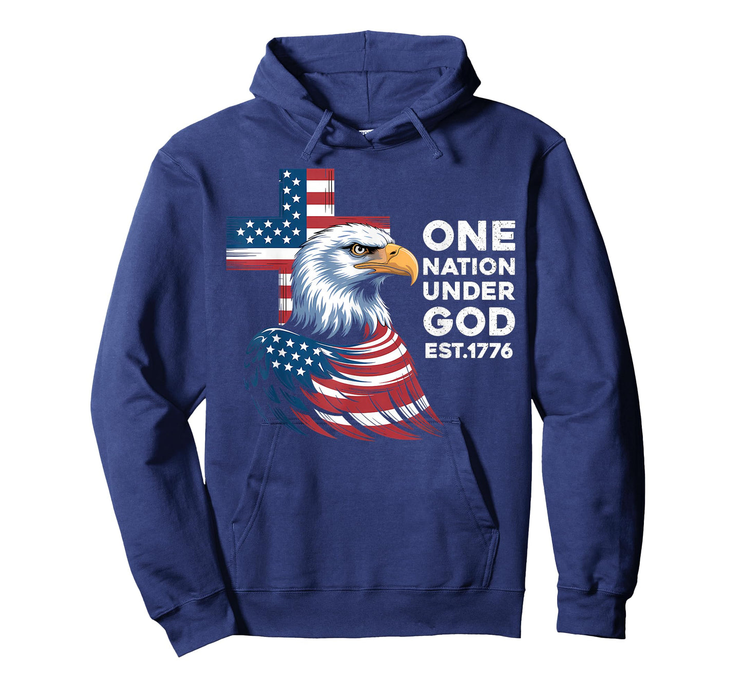 One Nation Under God Flag Patriotic Christian Eagle T-Shirt