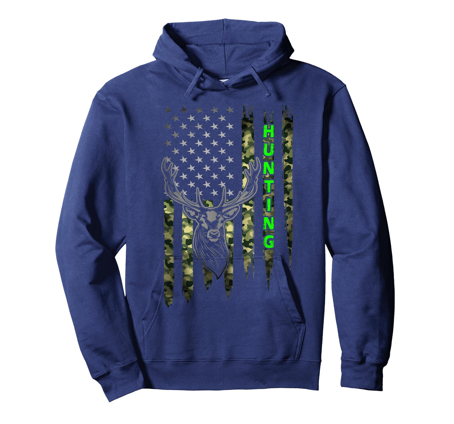 Patriotic Whitetail Buck Deer Hunting American Camouflage T-Shirt