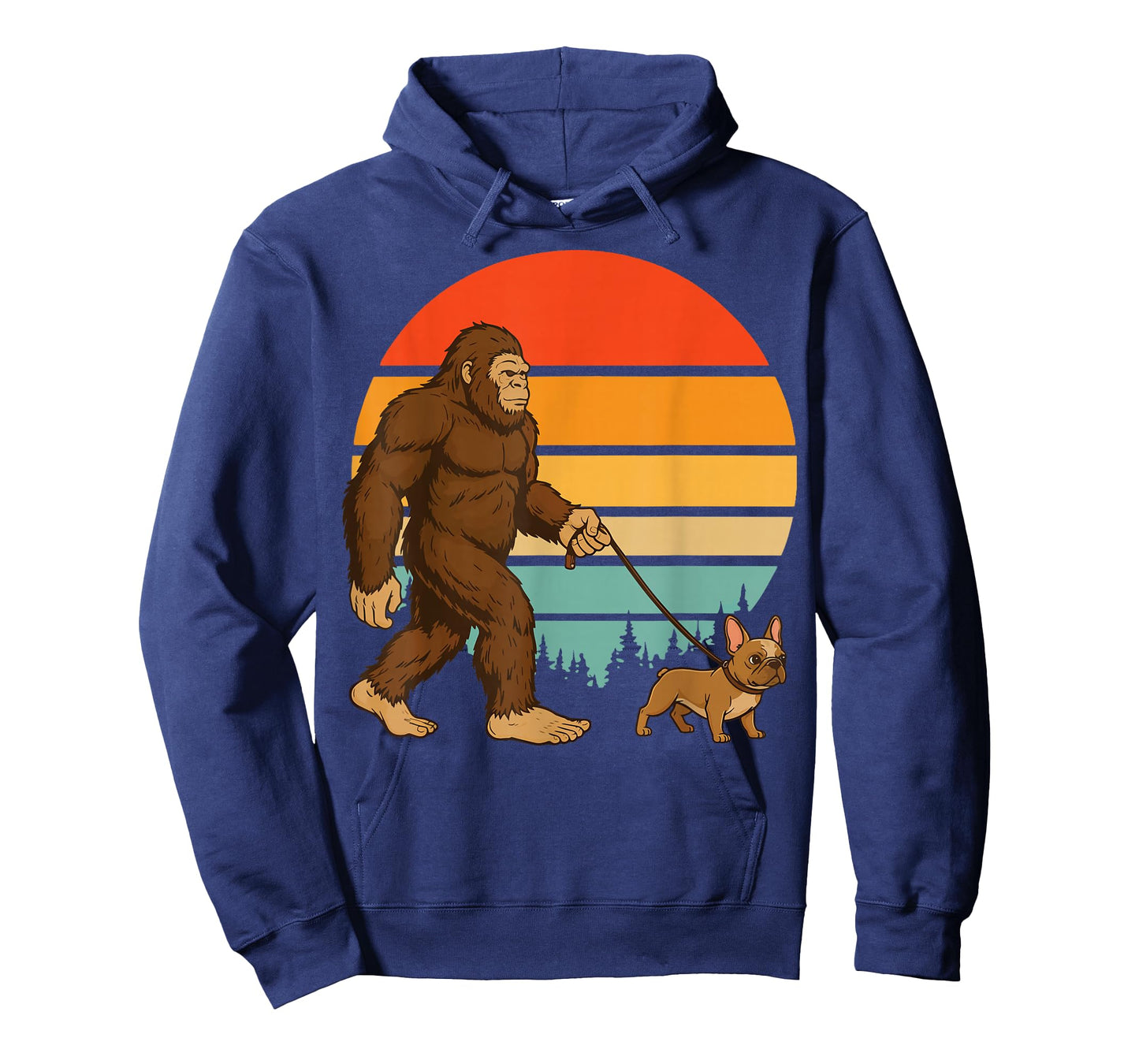 Bigfoot French Bulldog Retro Frenchie T-Shirt