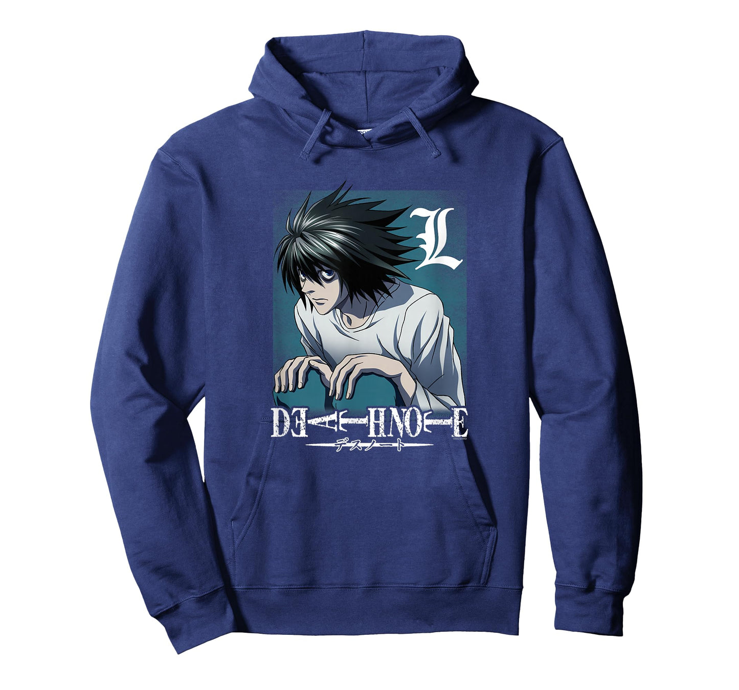 Death Note L Crouching with Logo Anime T-Shirt