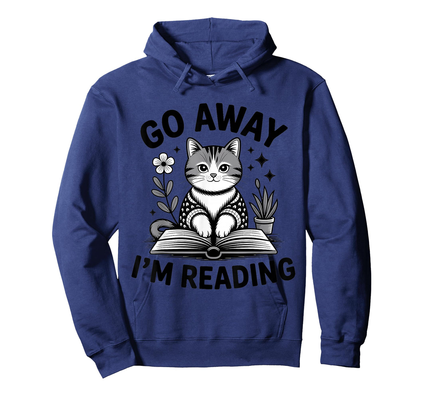 Go Away I Am Reading Funny Cat Lover Book Lover Reading T-Shirt