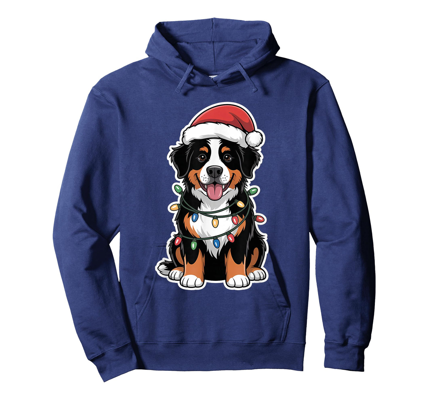 Bernese Mountain Dog Wrapped in Christmas Lights T-Shirt